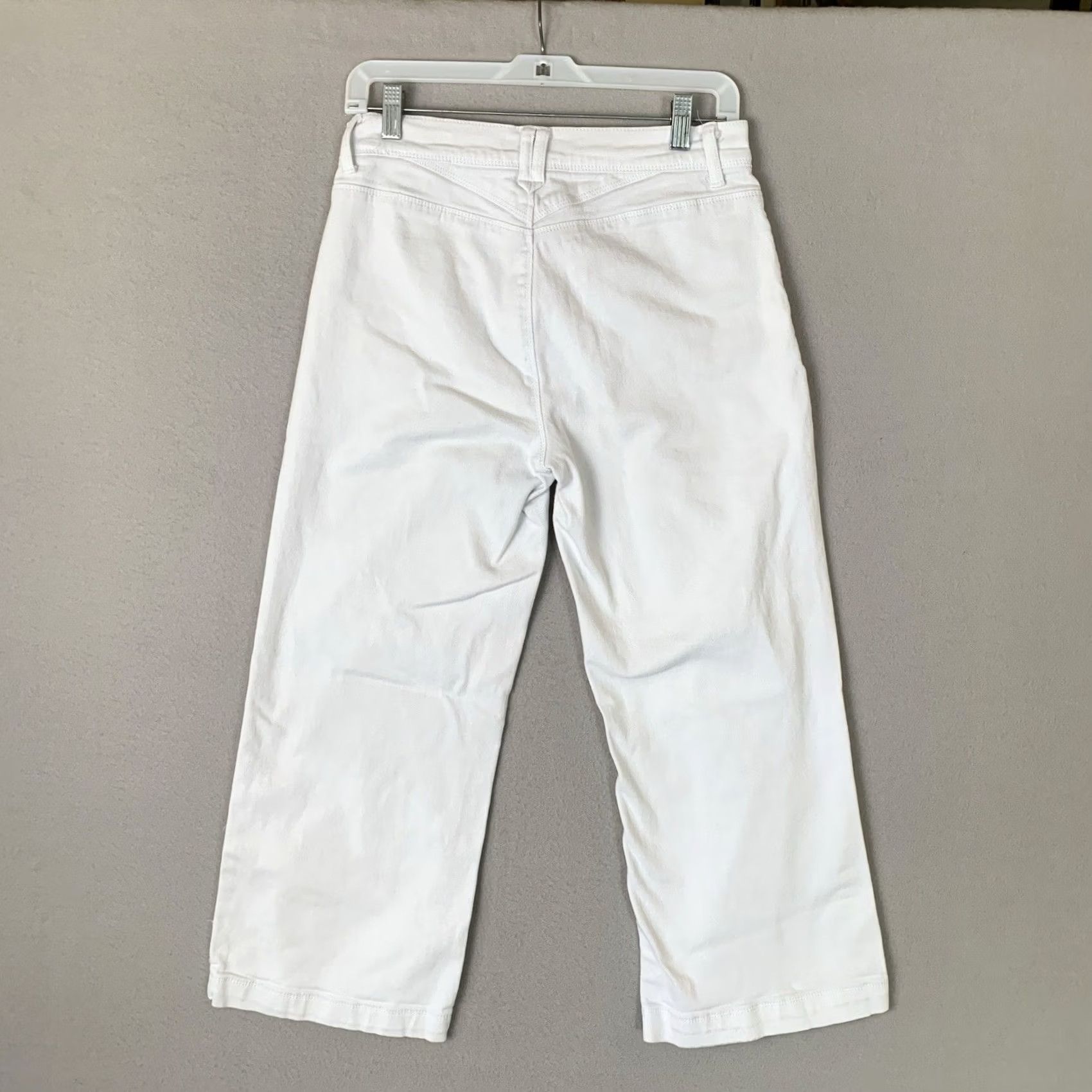 Vintage Curve Appeal Jeans Womens 8 White High Rise Wide Leg Crop Y2K Minimalist Size 30" / US 8 / IT 44 - 3 Thumbnail