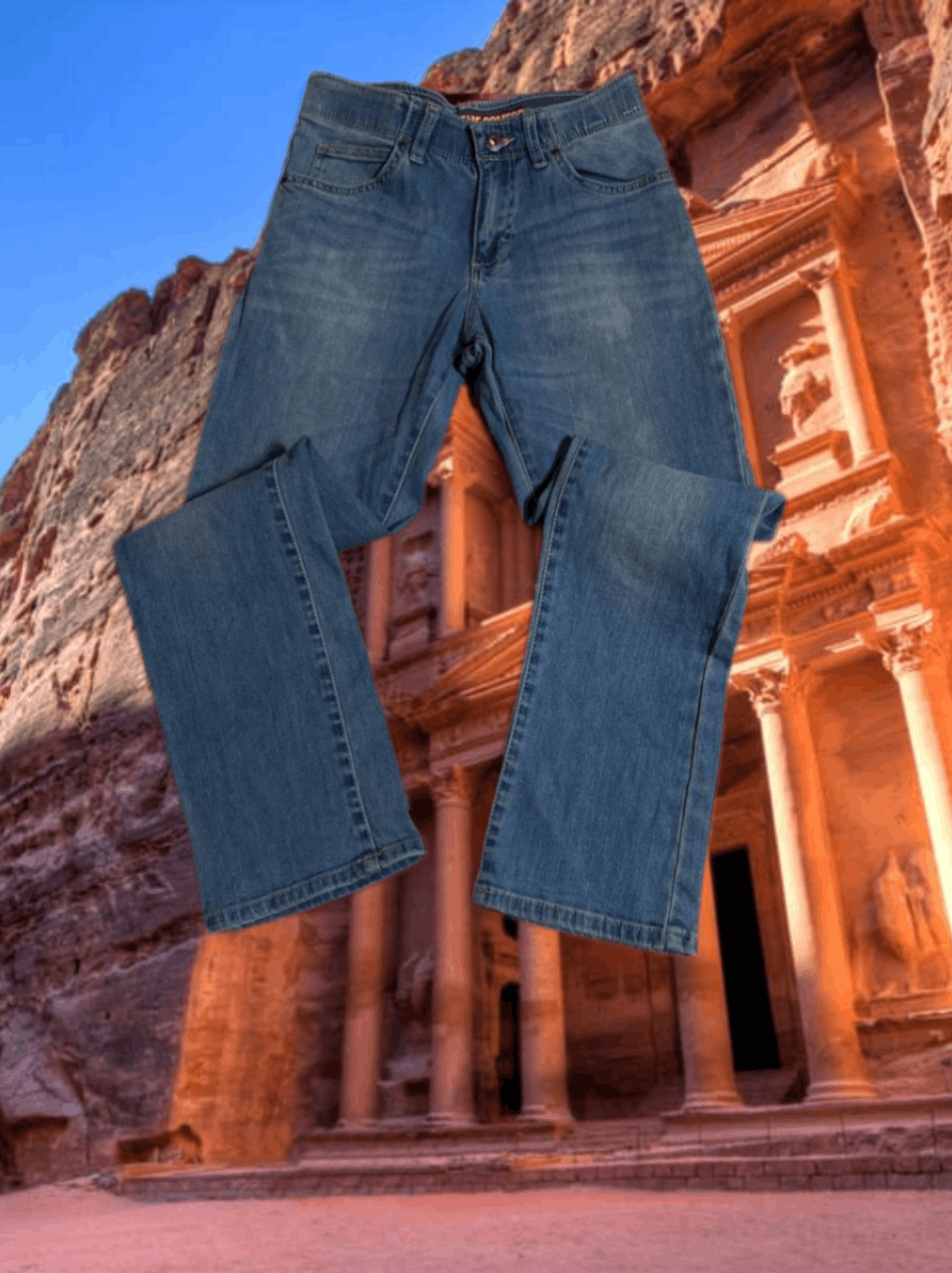 Lee × Vintage Vintage 90s Lee Blue Wash Distressed Baggy Jeans Size US 28 / EU 44 - 1 Thumbnail