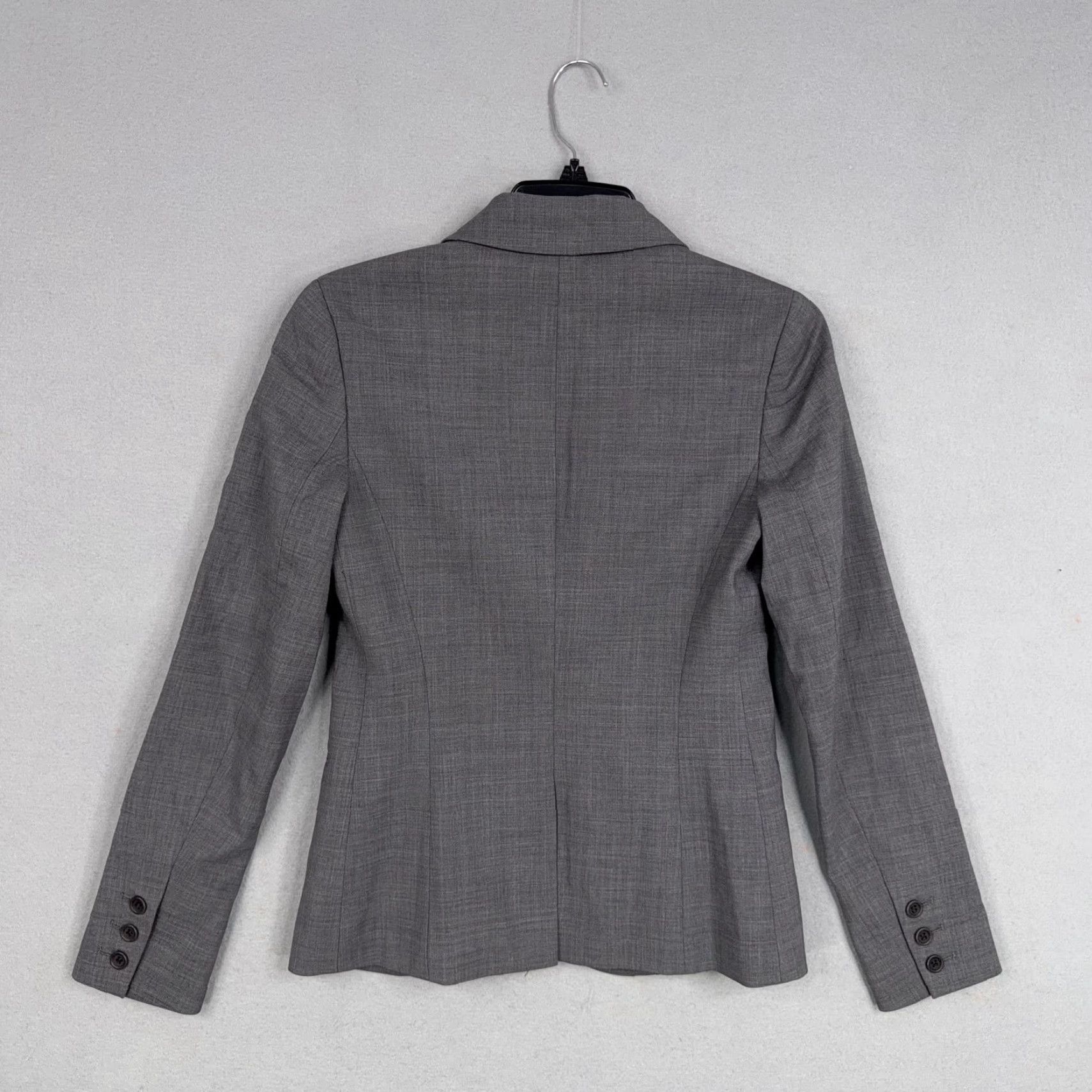 Theory Theory Blazer Womens 2 Gray Wool Blended Lined Notch Two-Button Front Jacket Office Career XS-XL Size XS / US 0-2 / IT 36-38 - 7 Thumbnail