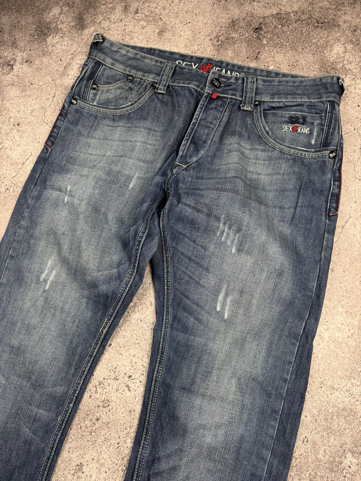 Japanese Brand Y2K Faded Sex Jeans Japanese lgb if6was9 style Avant Garde Size US 36 / EU 52 - 2 Thumbnail