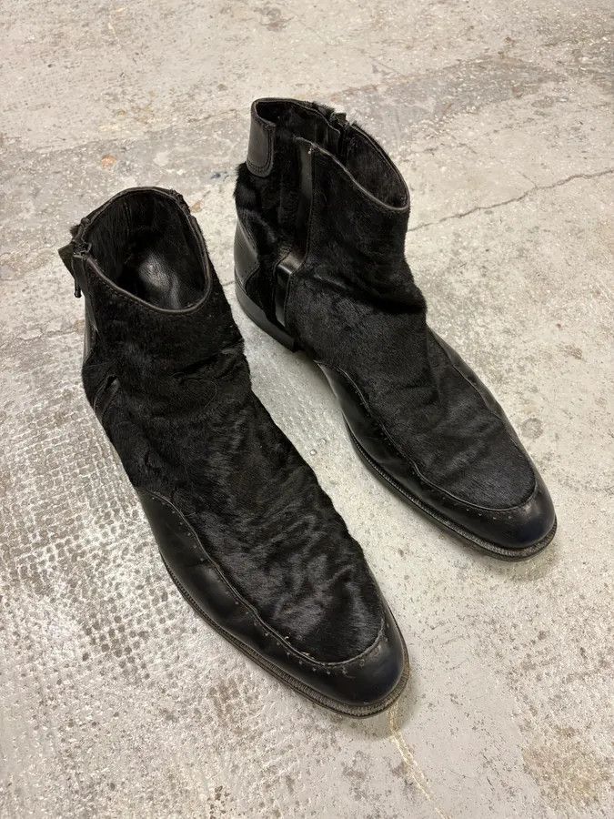 Emporio Armani AW2011 Emporio Armani Black Pony Hair Leather Boots Size US 9 / EU 42 - 4 Thumbnail