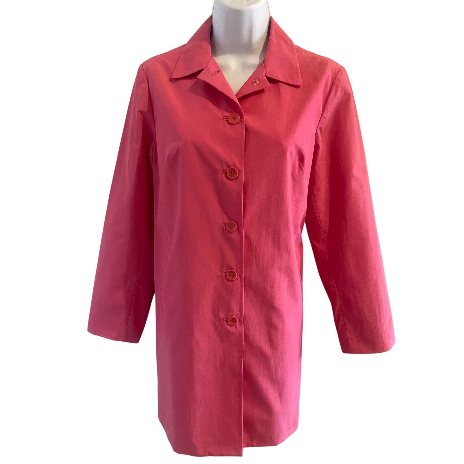 Ann Taylor Ann Taylor Petite Pink Button Lightweight Dress Coat Size S / US 4 / IT 40 - 8 Thumbnail