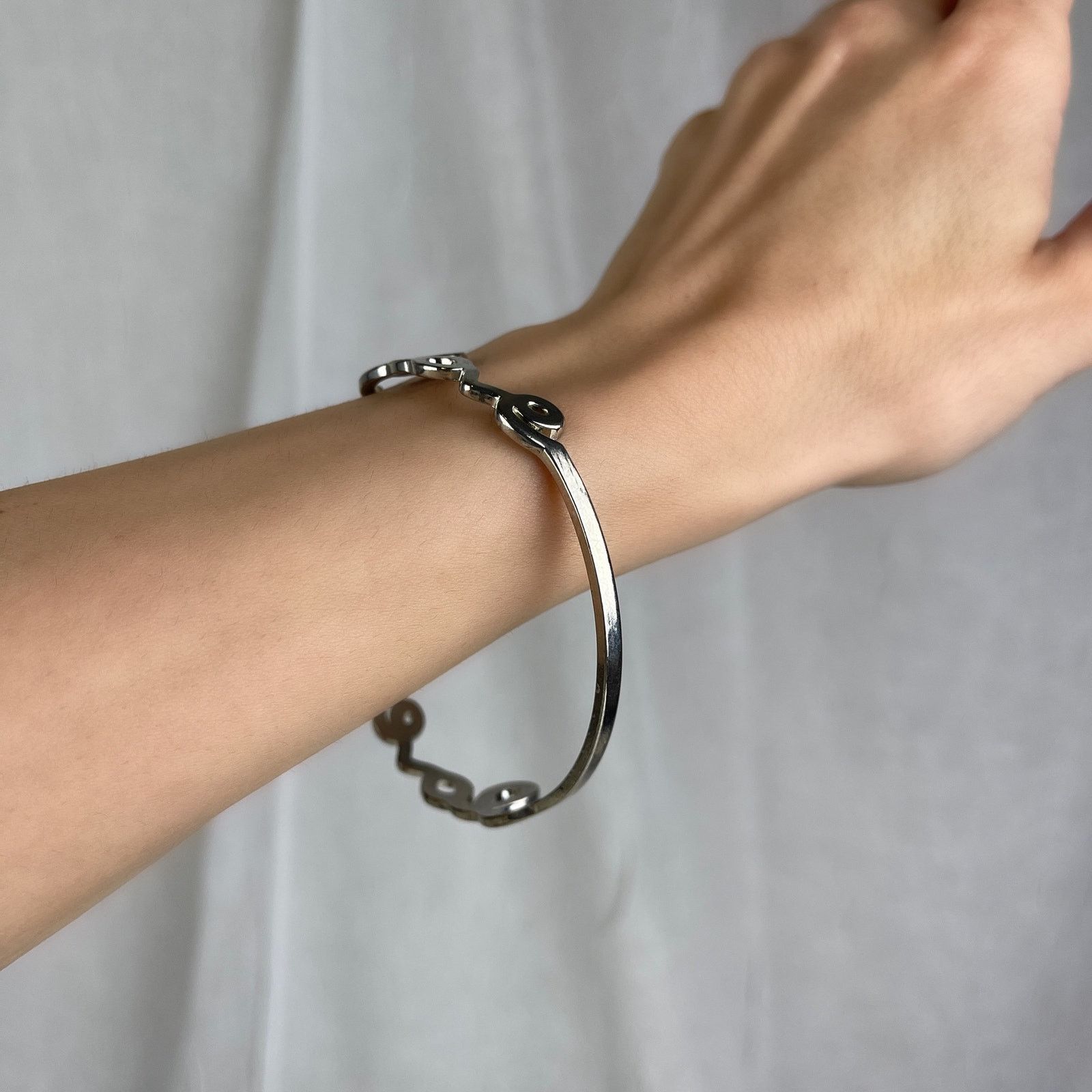 Other Dainty Silver LOVE Bangle Bracelet Minimalist Romantic NWOT Size ONE SIZE - 3 Thumbnail