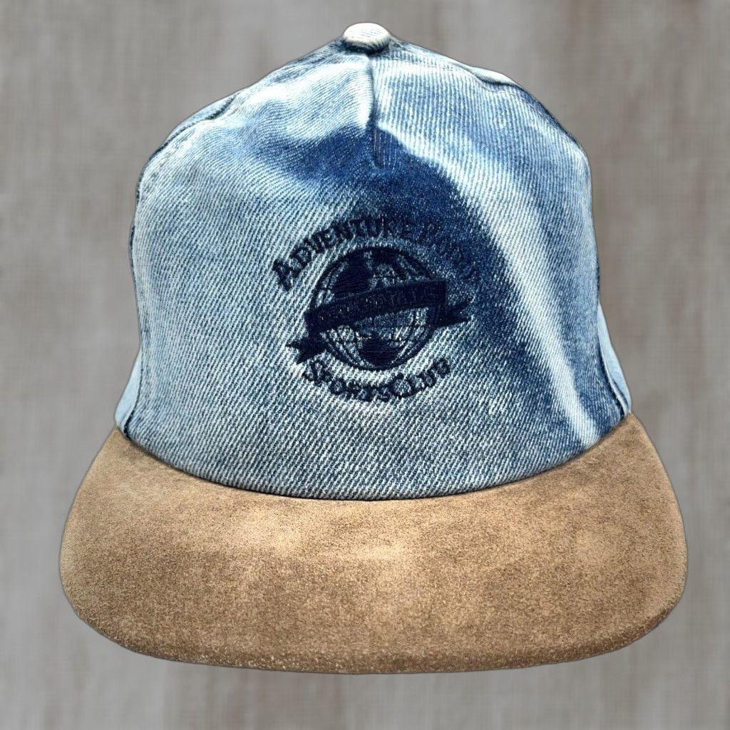 Vintage Vintage Adventure Bound Denim Snapback Hat Men One Size Blue 80s90s USA Classic Outdoor Size ONE SIZE - 1 Thumbnail
