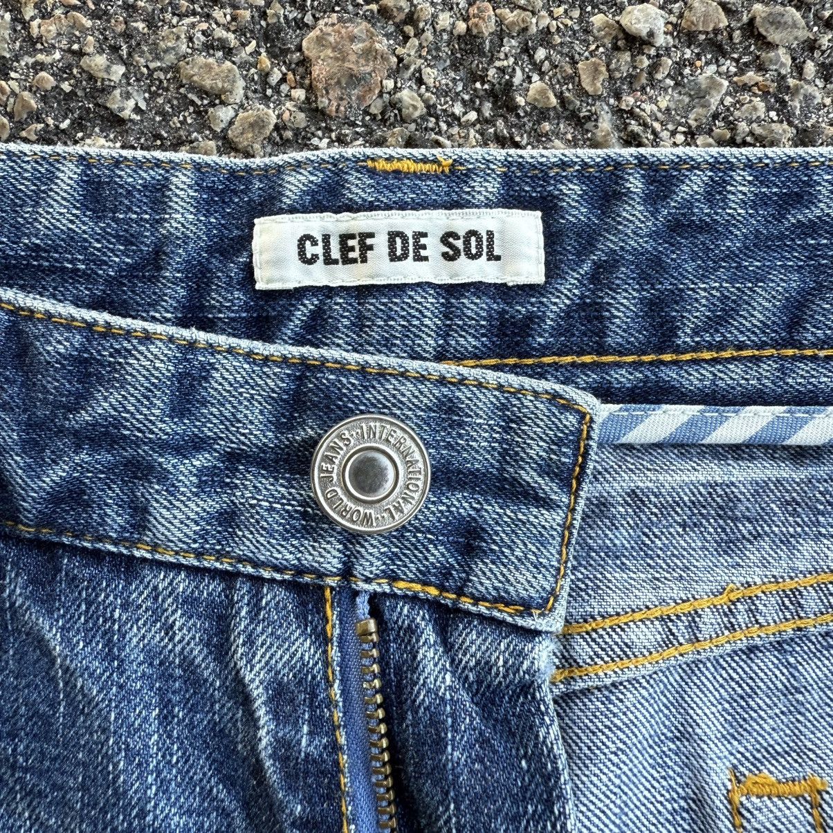 Japanese Brand VINTAGE CLEF DE SOL FADED RIPPEP JEAN DENIM PANTS Size US 33 - 9 Thumbnail