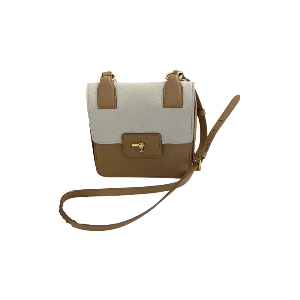 Prada Prada Two-Tone Saffiano Leather Shoulder Bag Size ONE SIZE - 1 Thumbnail