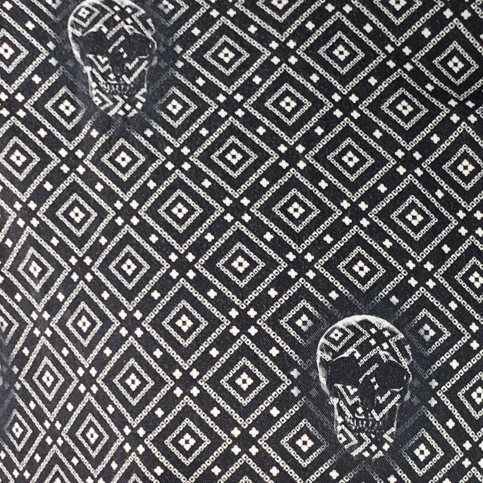The Kooples Size XL Black White Skulls Viscose Snaps Long Sleeve Shirt Size US XL / EU 56 / 4 - 2 Thumbnail