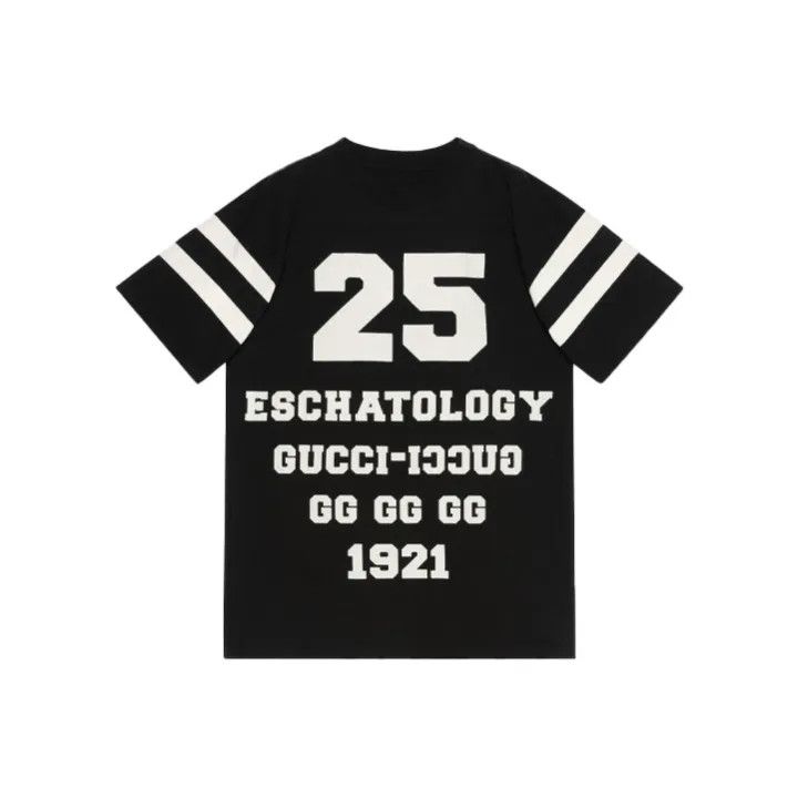 Gucci SS21 Black Letter Print Casual T-Shirt