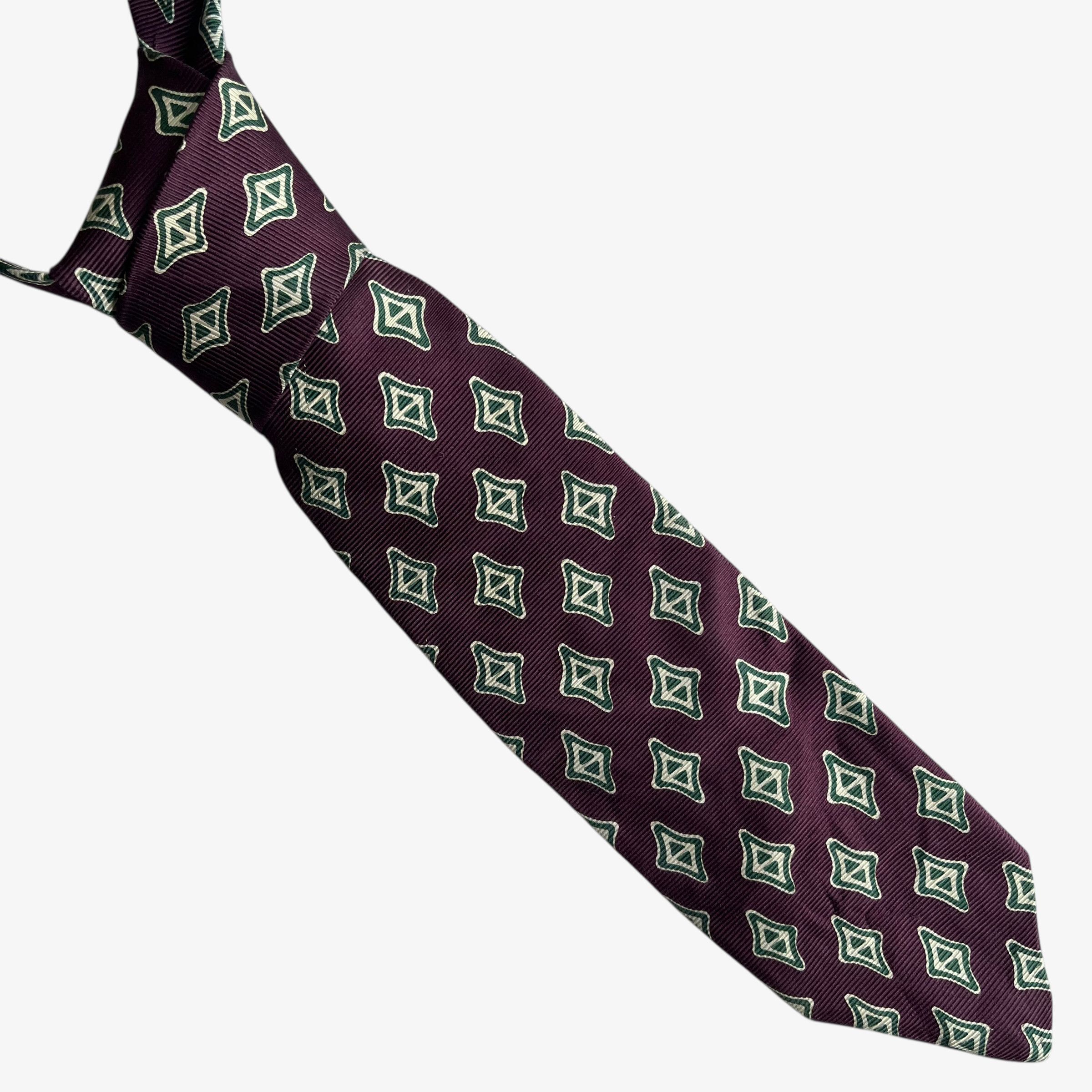 Abercrombie & Fitch Abercrombie & Fitch Abstract Geometric Print Red Silk Tie Size ONE SIZE - 1 Thumbnail