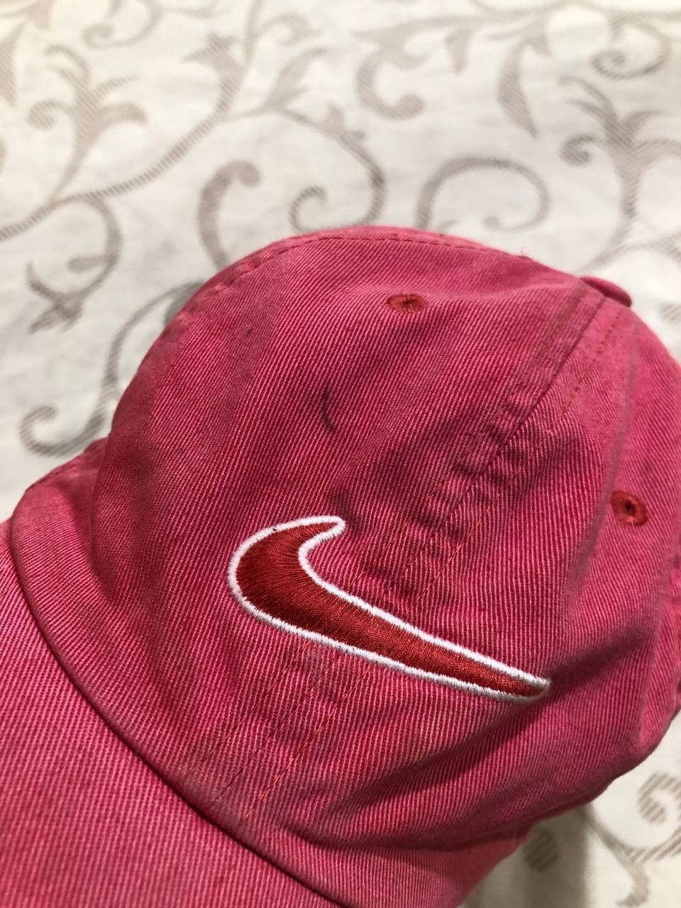 Nike Nike Mini Swoosh Embroidered Pink Washed Dad Cap Hat Size ONE SIZE - 2 Thumbnail