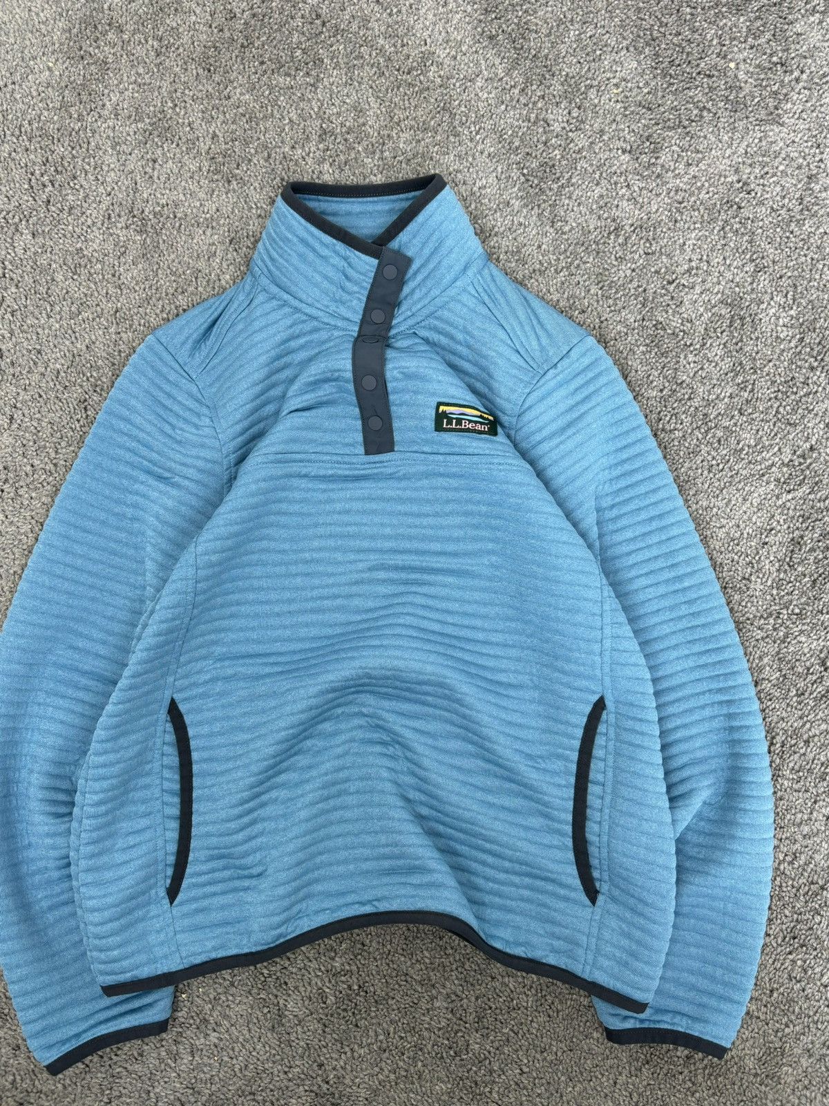 L.L. Bean L.L bean blue airlight knit 1/4 snap lightweight pullover Size US S / EU 44-46 / 1 - 1 Thumbnail