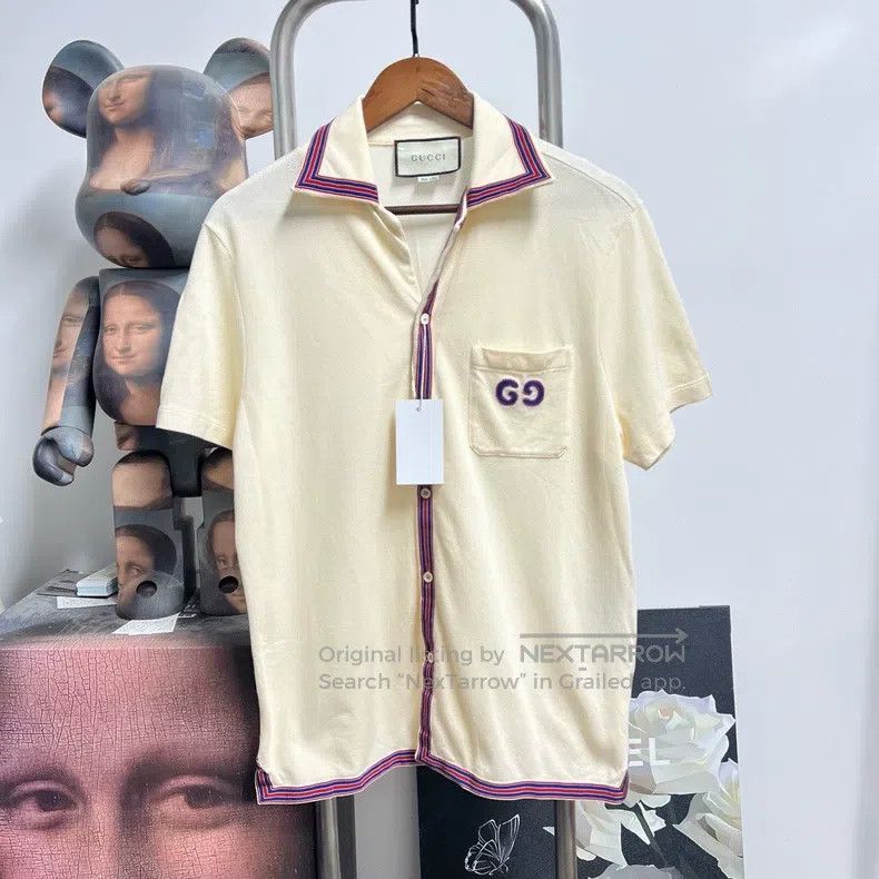 Gucci Gucci Embroidered logo cardigan short sleeve Size US S / EU 44-46 / 1 - 1 Thumbnail