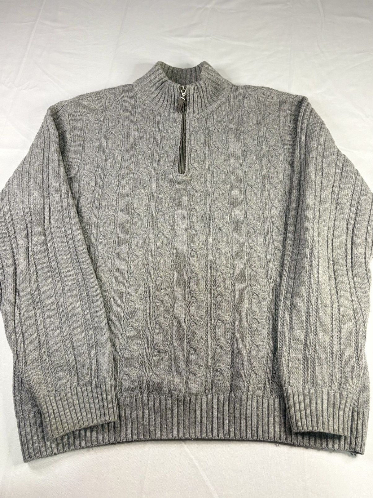 Vintage Vintage Wool Quarter Zip Cable Knit Sweater | $20 Size US XL / EU 56 / 4 - 1 Thumbnail