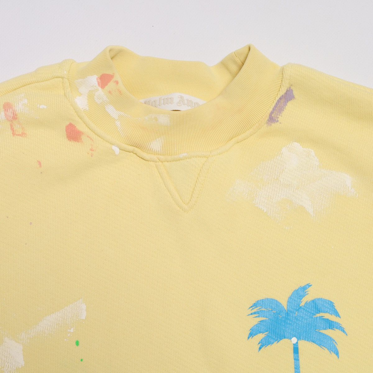 Palm Angels Palm Angels Oversized Sweatshirt Wide Yellow Splatter Painte Size US XS / EU 42 / 0 - 9 Thumbnail