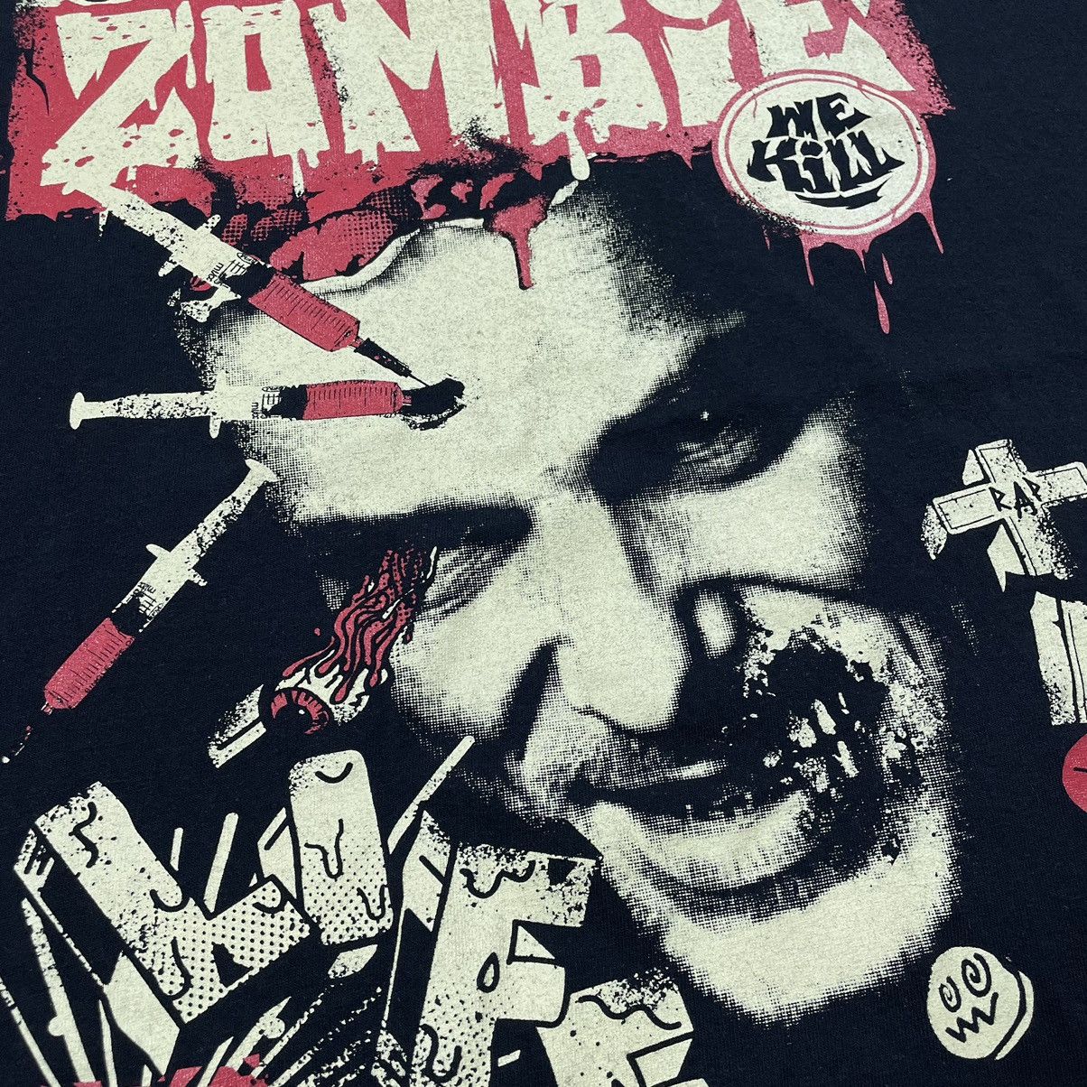 Band Tees Vintage Y2K ZOMBIE FACE ABSTRACT ANGRY HORROR XL Size US XL / EU 56 / 4 - 5 Thumbnail