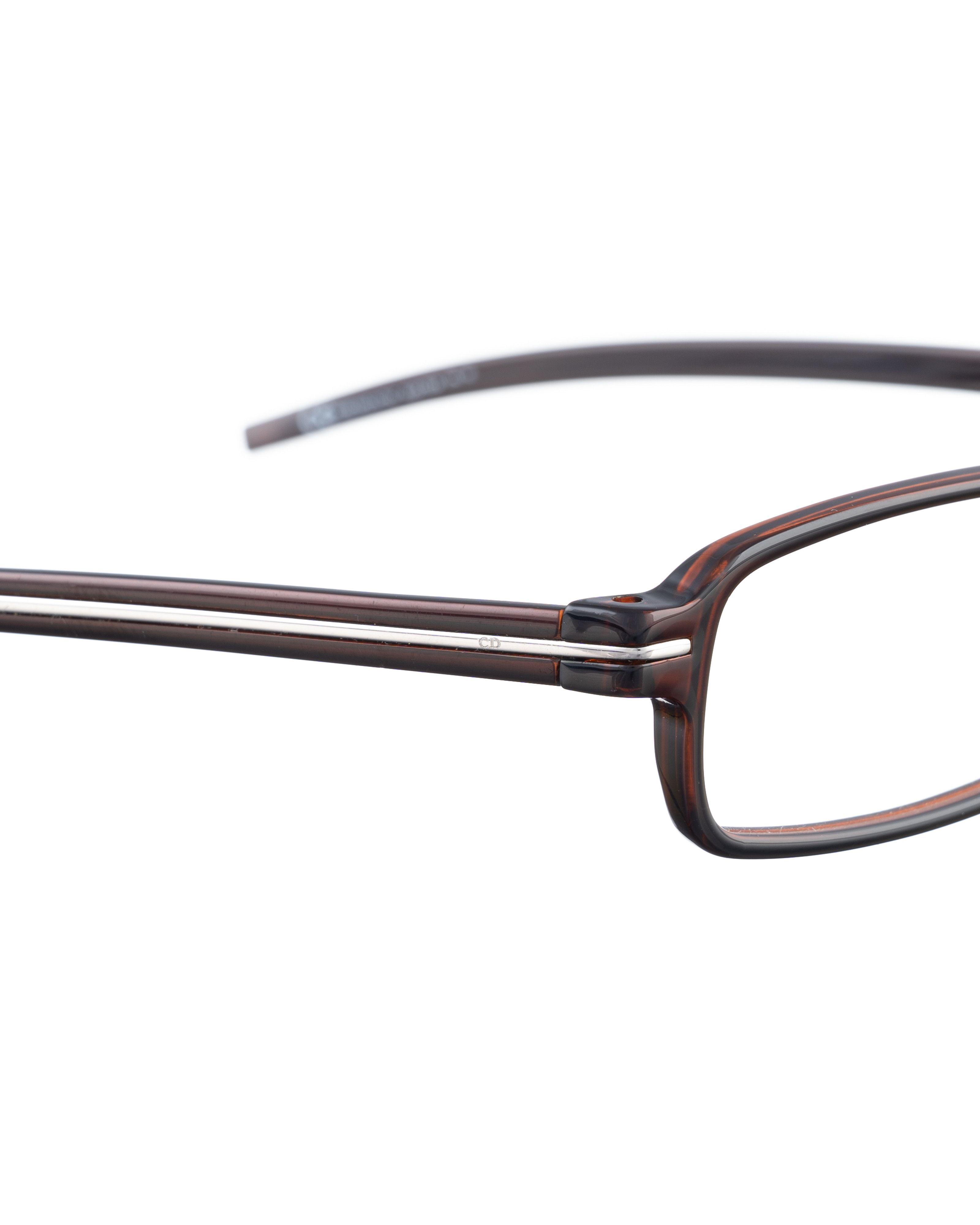 Dior Dior 00s Brown Havana Rectangular Plastic Glasses Size ONE SIZE - 3 Thumbnail