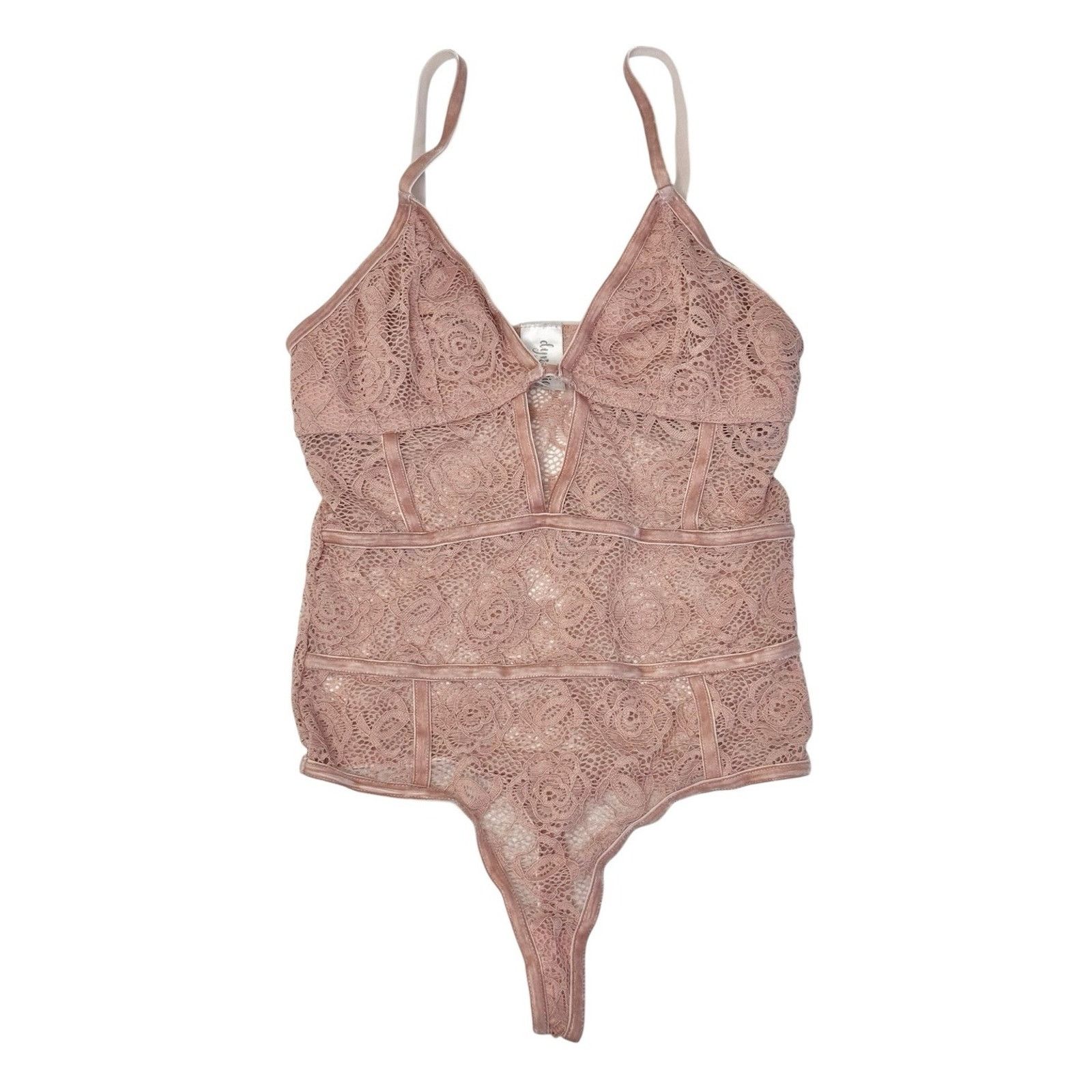 Other DYNAMIC Pink Lace Bodysuit Shear Cut Out Playsuit Lingerie Size ONE SIZE - 4 Thumbnail