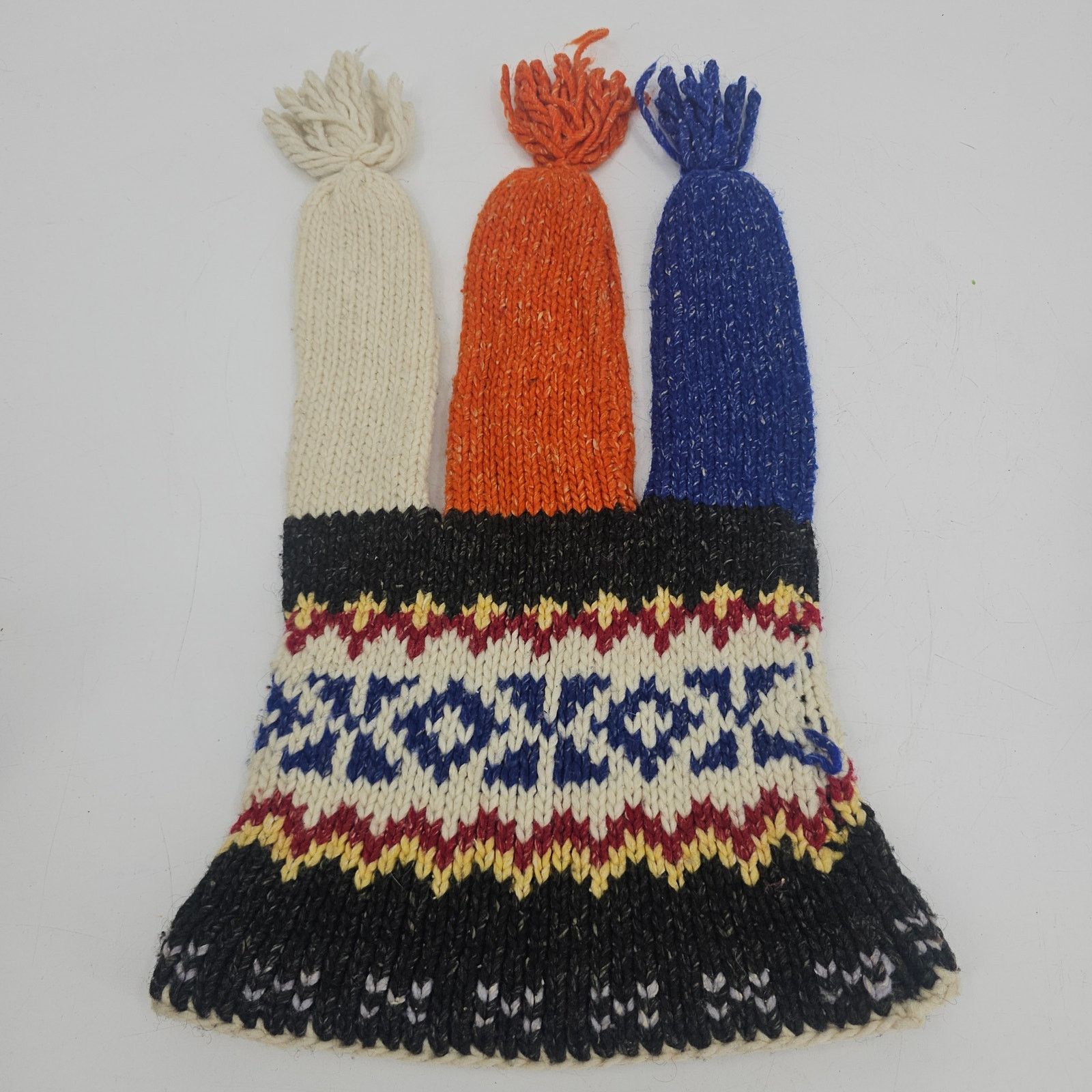 Vintage Vintage 70s Fair Isle Knitted Ski Hat Beanie Chullo Toque OS Size ONE SIZE - 6 Thumbnail