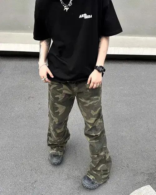 VIBE Camo Baggy Cargo Pants Size US 28 / EU 44 - 3 Thumbnail