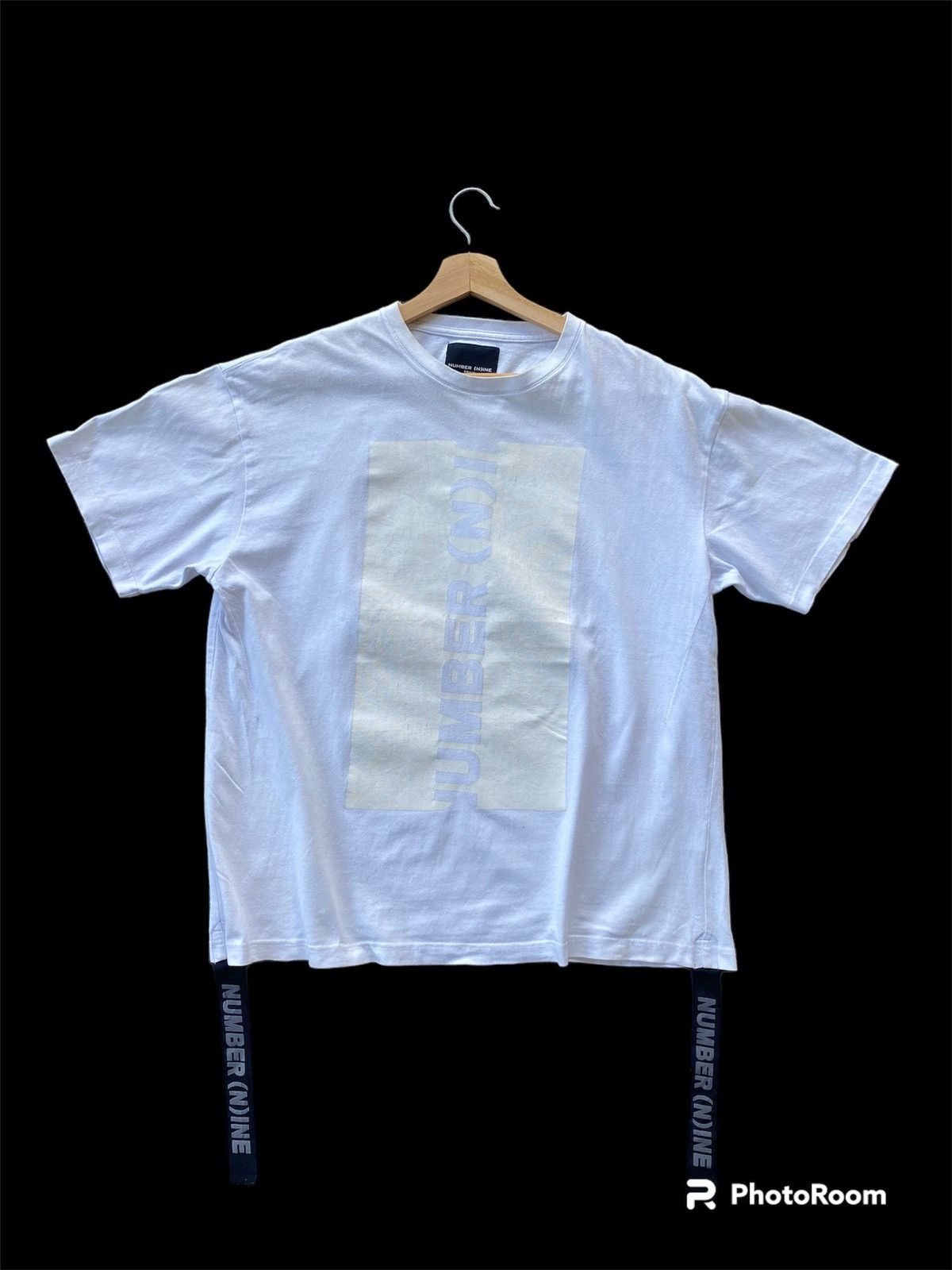 image of Number N Ine x Vintage Number Nine White Spell-Out Tee, Men's (Size XL)