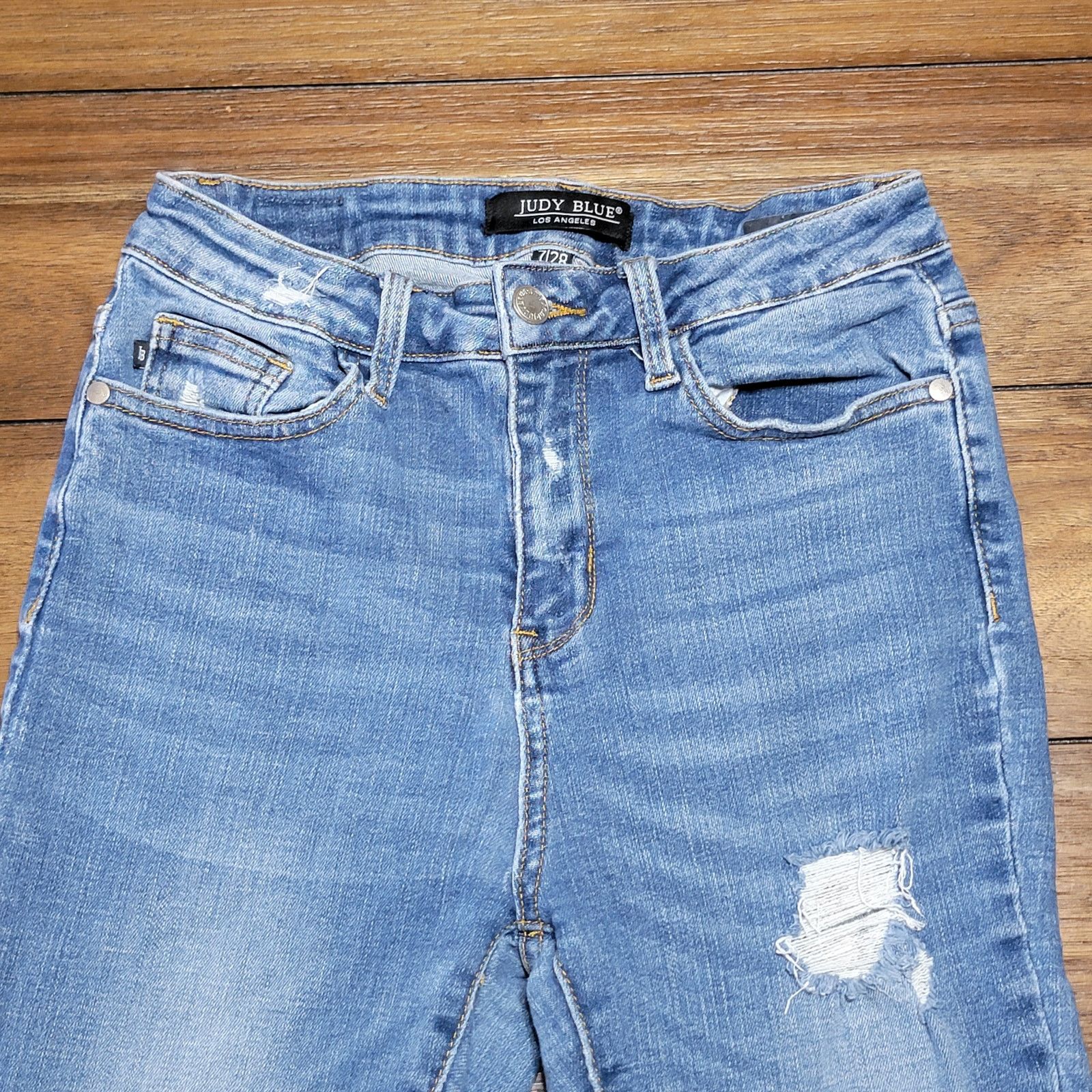Judy Blue Judy Blue Skinny Fit Straight Denim Jeans - Size 7/28 Size 26" / US 2 / IT 38 - 2 Thumbnail