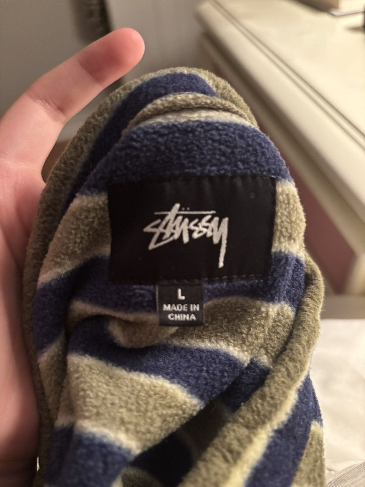 Stussy Stussy Striped Fleece Sweatshirt Size US L / EU 52-54 / 3 - 3 Thumbnail