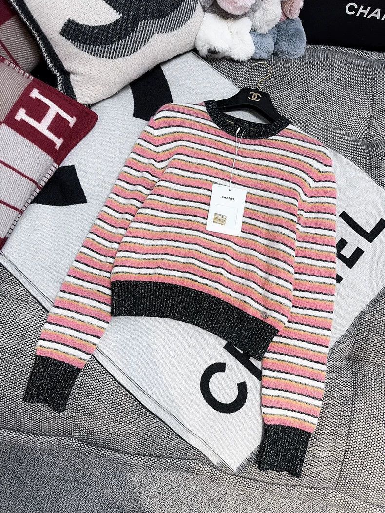 Chanel Chanel 22A Striped Fringe Knit Sweater Size M / US 6-8 / IT 42-44 - 3 Thumbnail