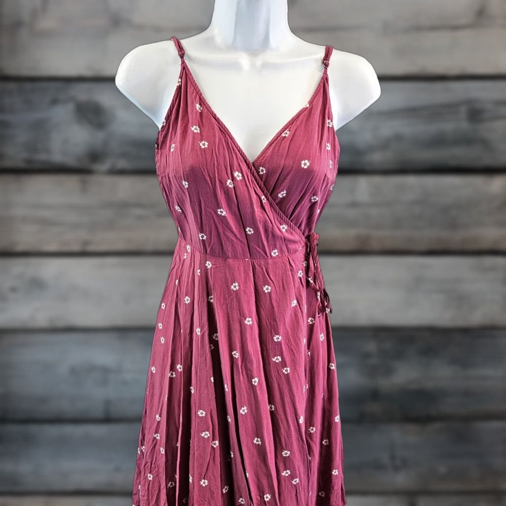 abercrombie pink floral dress Abercrombie & Fitch linen blend Emerson puff sleeve midi dress in pink  floral print