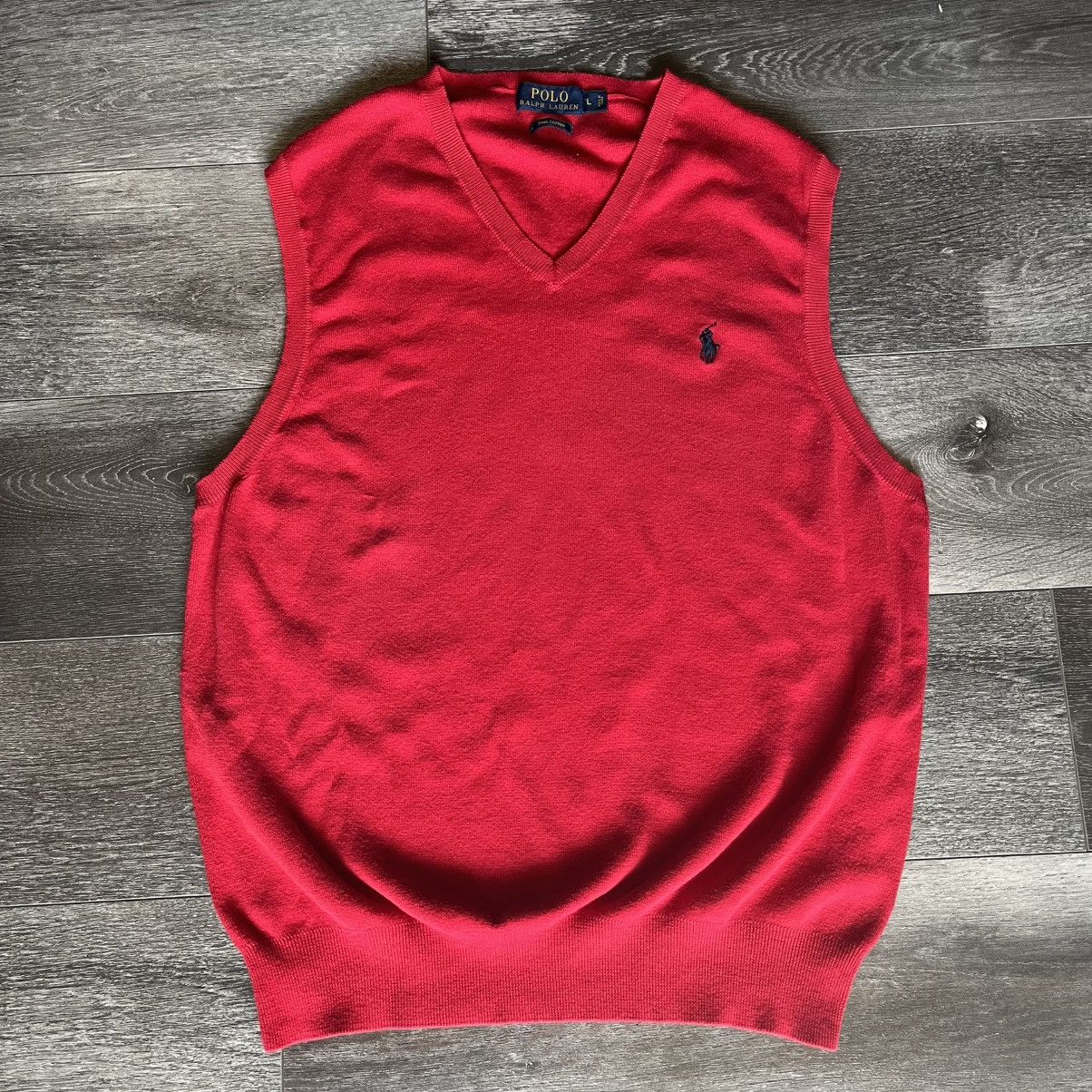 Polo Ralph Lauren Vintage Polo Ralph Lauren Basic Pima Cotton Sweater Vest Size US L / EU 52-54 / 3 - 1 Thumbnail