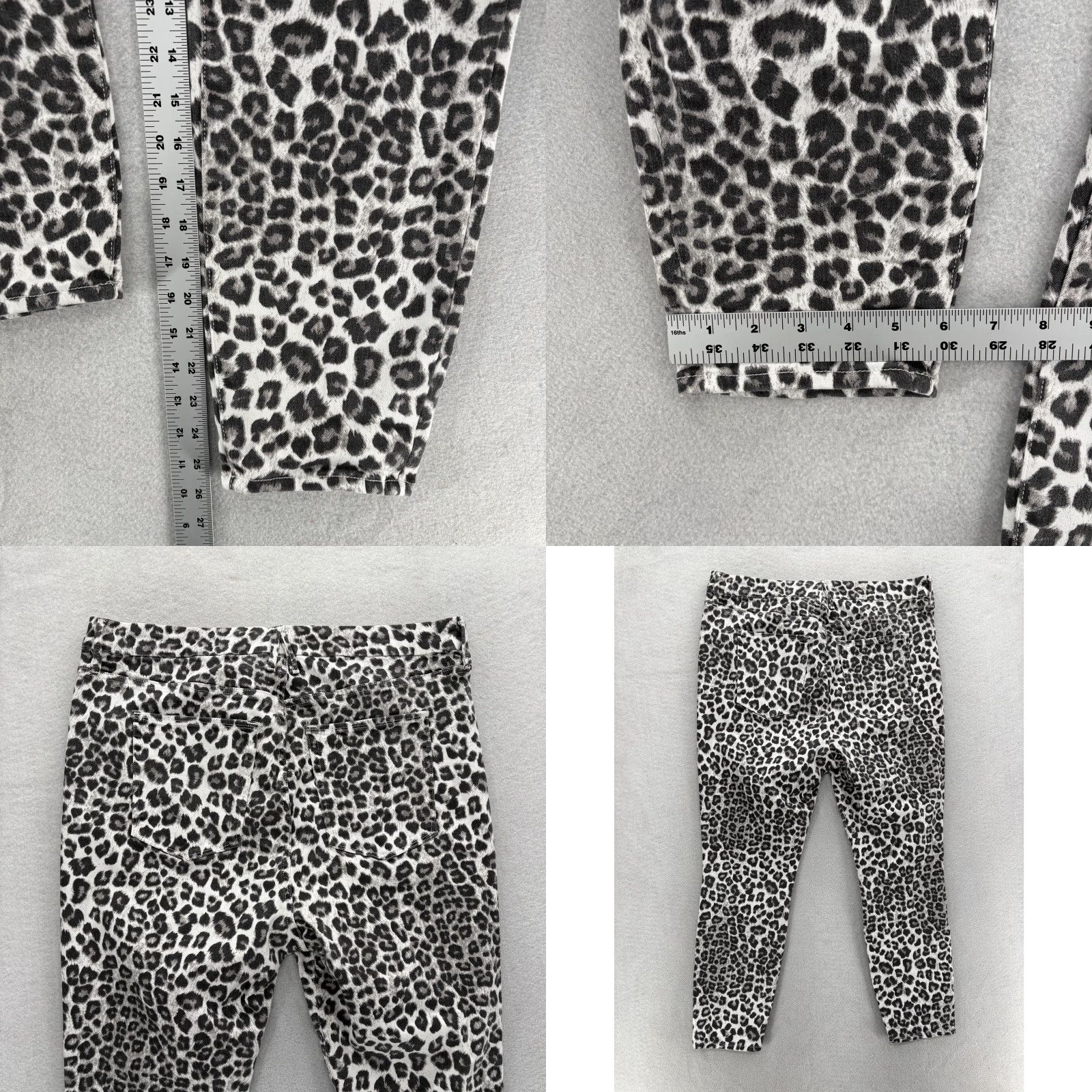 Good American Good American Jeans Womens 18 Gray Leopard High Rise Crop Stretch Slim 5-Pocket Denim Inseam 26 Size 40" / US 18 - 8 Thumbnail