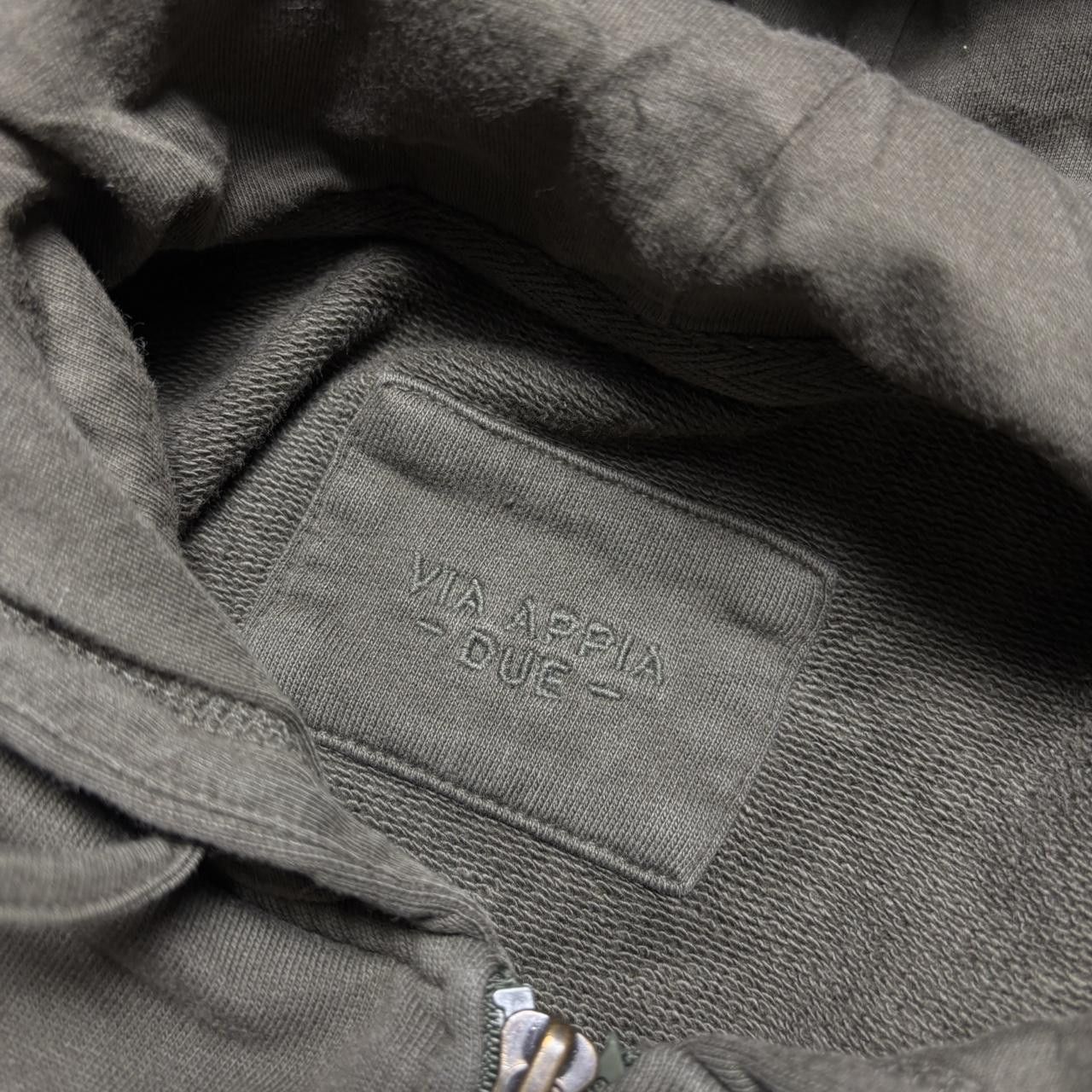 Japanese Brand 90s Embroidered Zip Hoodie Khaki M Size US M / EU 48-50 / 2 - 5 Thumbnail