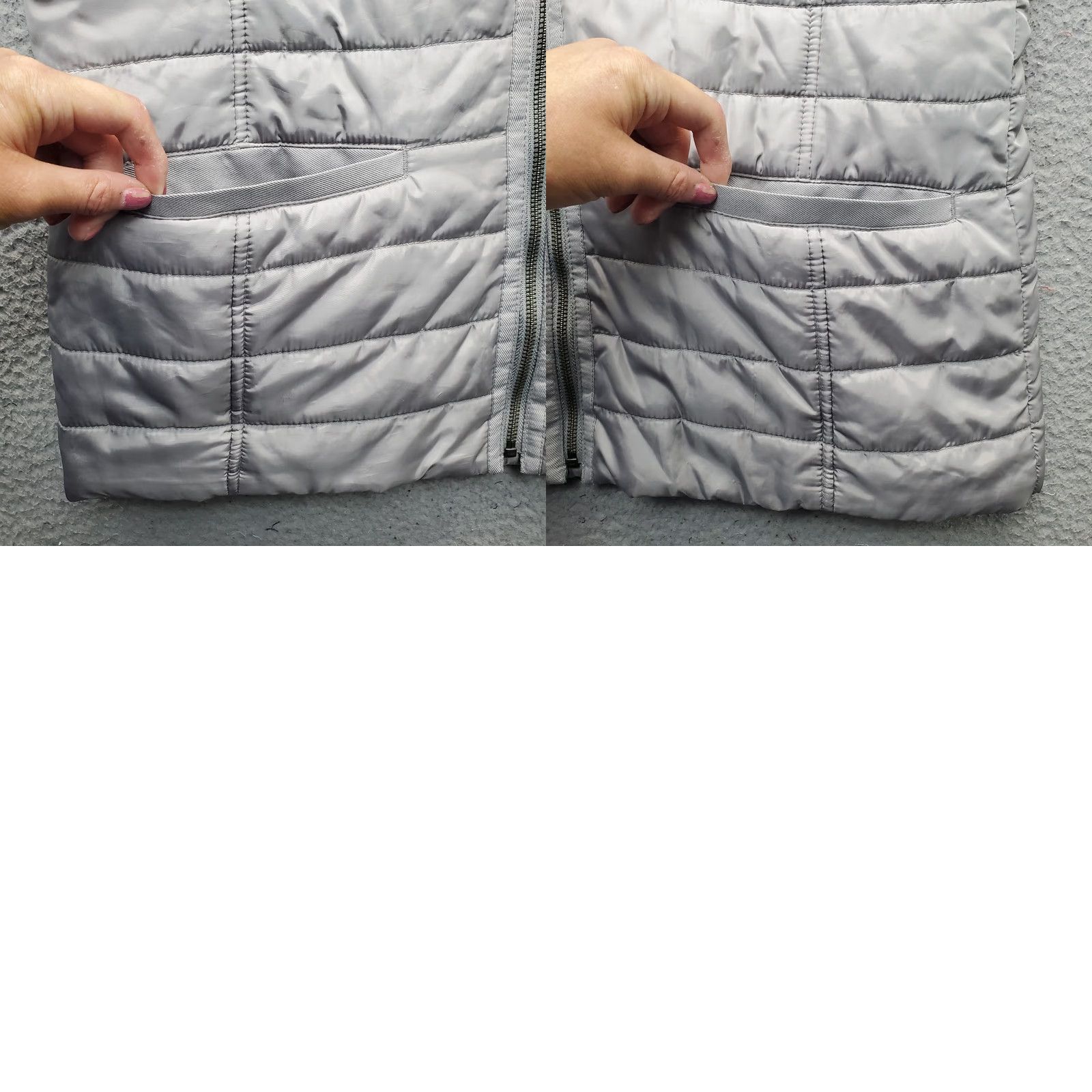 Banana Republic Banana Republic Puffer Vest Womens XL Gray Quilted Packable Down Slim Fit Zip Up Vest Size XL / US 12-14 / IT 48-50 - 8 Thumbnail
