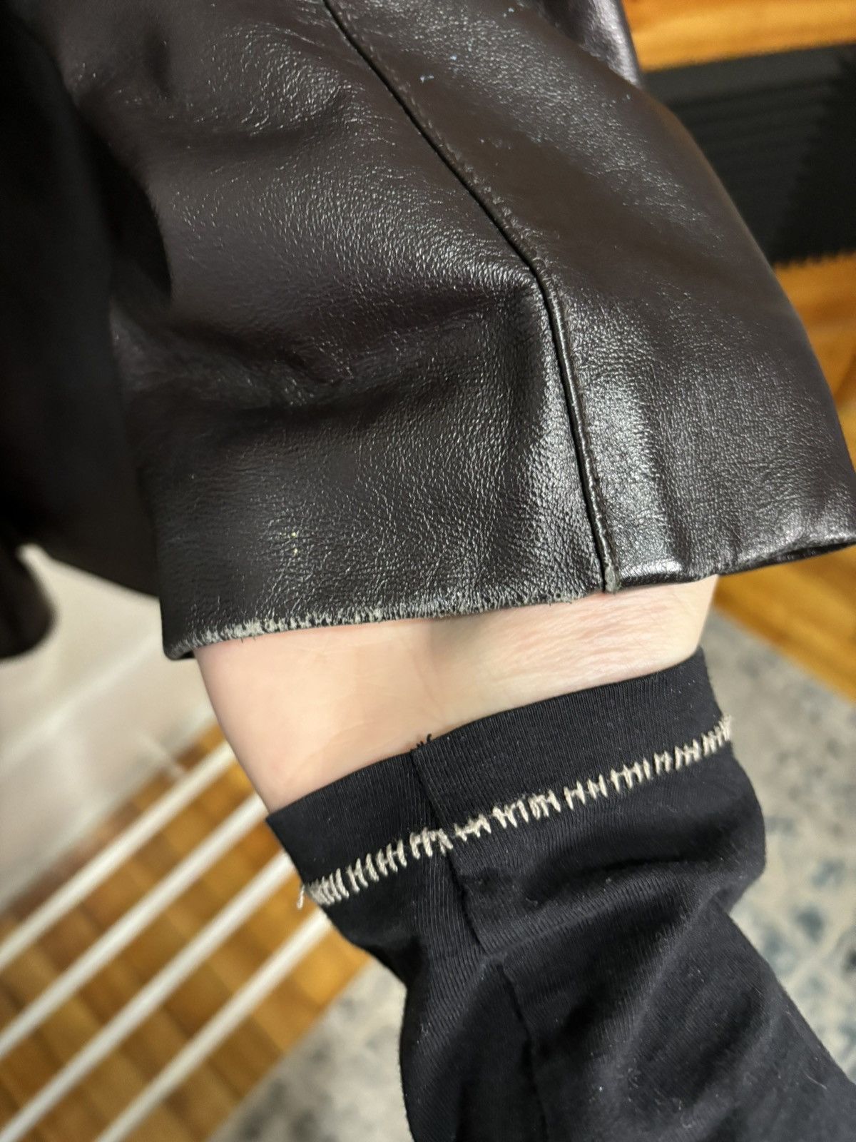 Genuine Leather × Vintage Vintage 1990s Dark Brown Leather Trench Coat Jacket Size L / US 10 / IT 46 - 13 Thumbnail