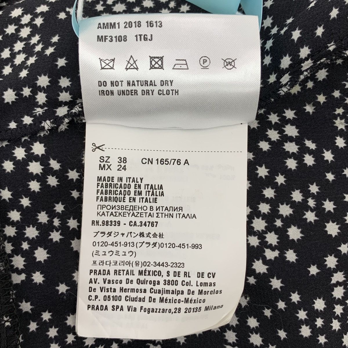 Miu Miu Miu Miu Black All-over Star Print Silk V-neck Dress K26WX Size M / US 6-8 / IT 42-44 - 7 Thumbnail