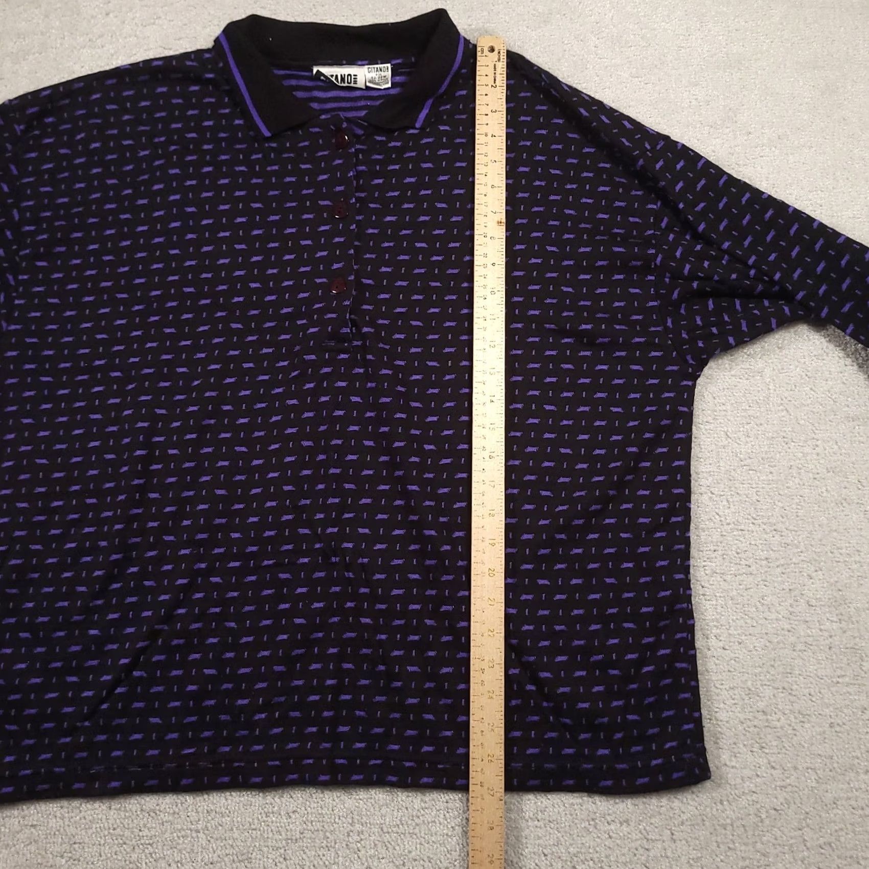 Vintage VINTAGE Gitano Sweater Womens 22W 42 Blue Black Knit Stripe Dot Dash Polo Sweater Size 3XL / US 20-22 - 5 Thumbnail