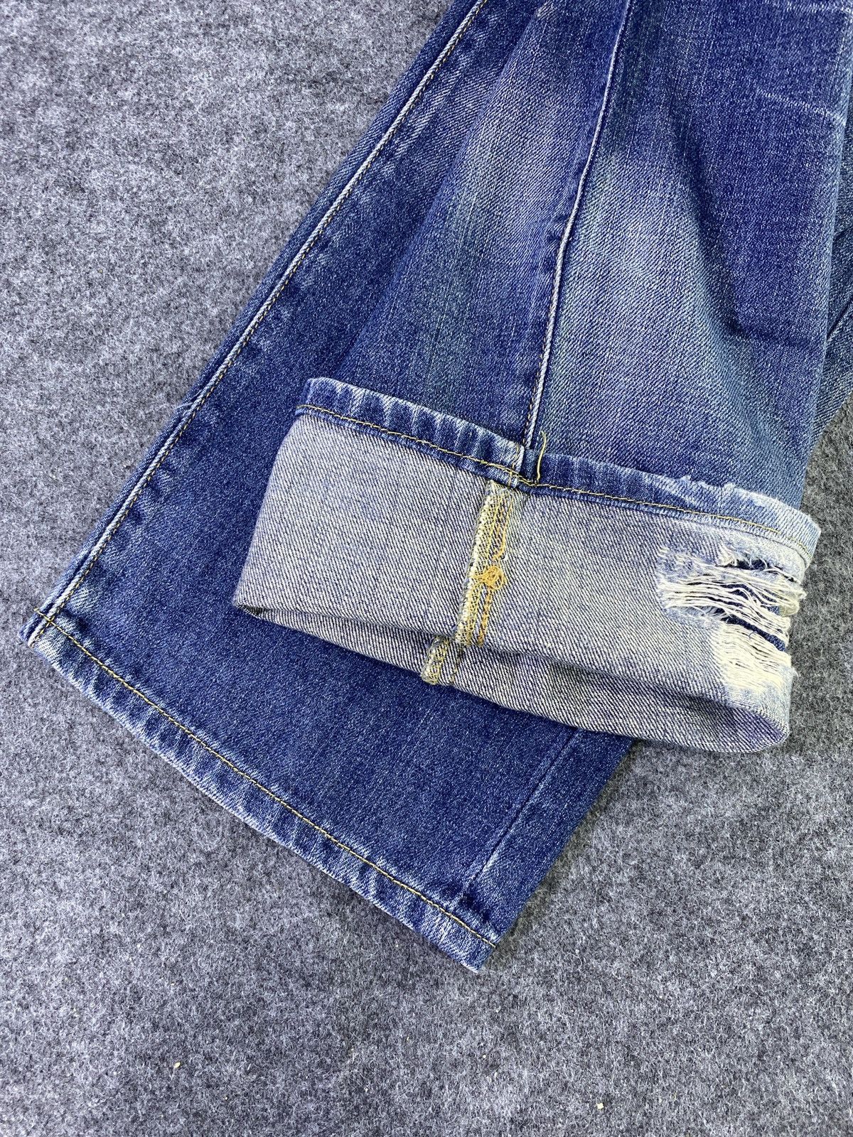 Japanese Brand × Jean Savignac 'de Denim Distressed Blue Wash Jeans - J956 Size US 34 / EU 50 - 10 Thumbnail