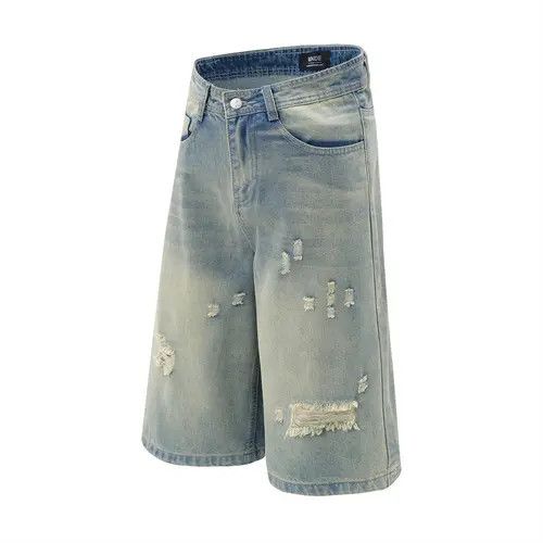 Other Men's washed vintage distressed loose ripped denim shorts Size US 32 / EU 48 - 2 Thumbnail
