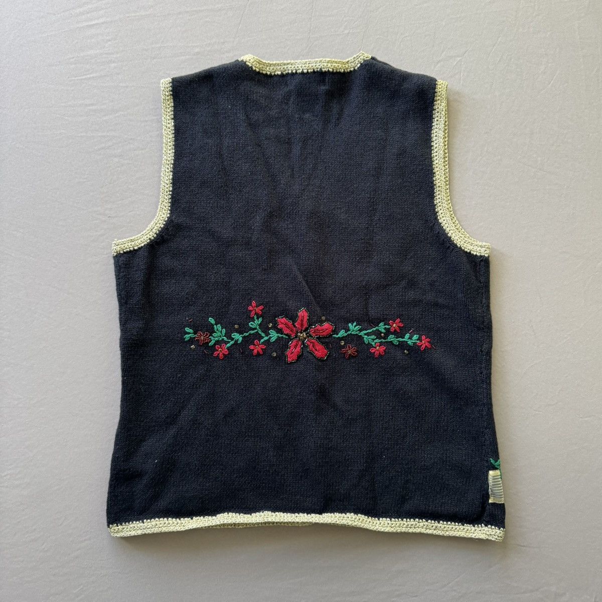 Other Vintage 90s Segue Noel Floral Christmas Sweater Vest Size S / US 4 / IT 40 - 2 Thumbnail