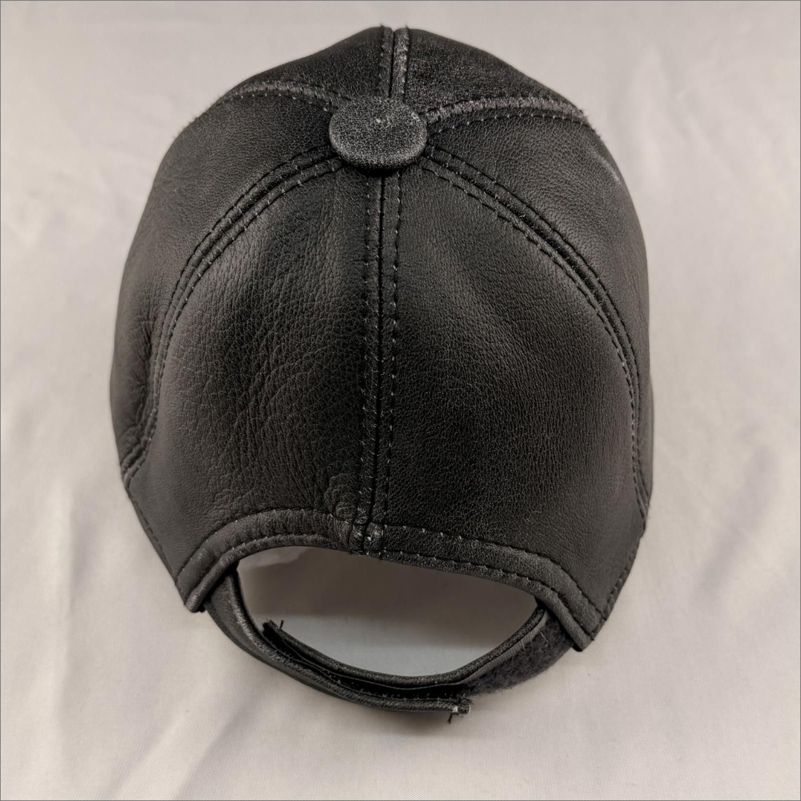 Other NEW Black Leather Baseball Cap - Premium Hat 078 Size ONE SIZE - 5 Thumbnail