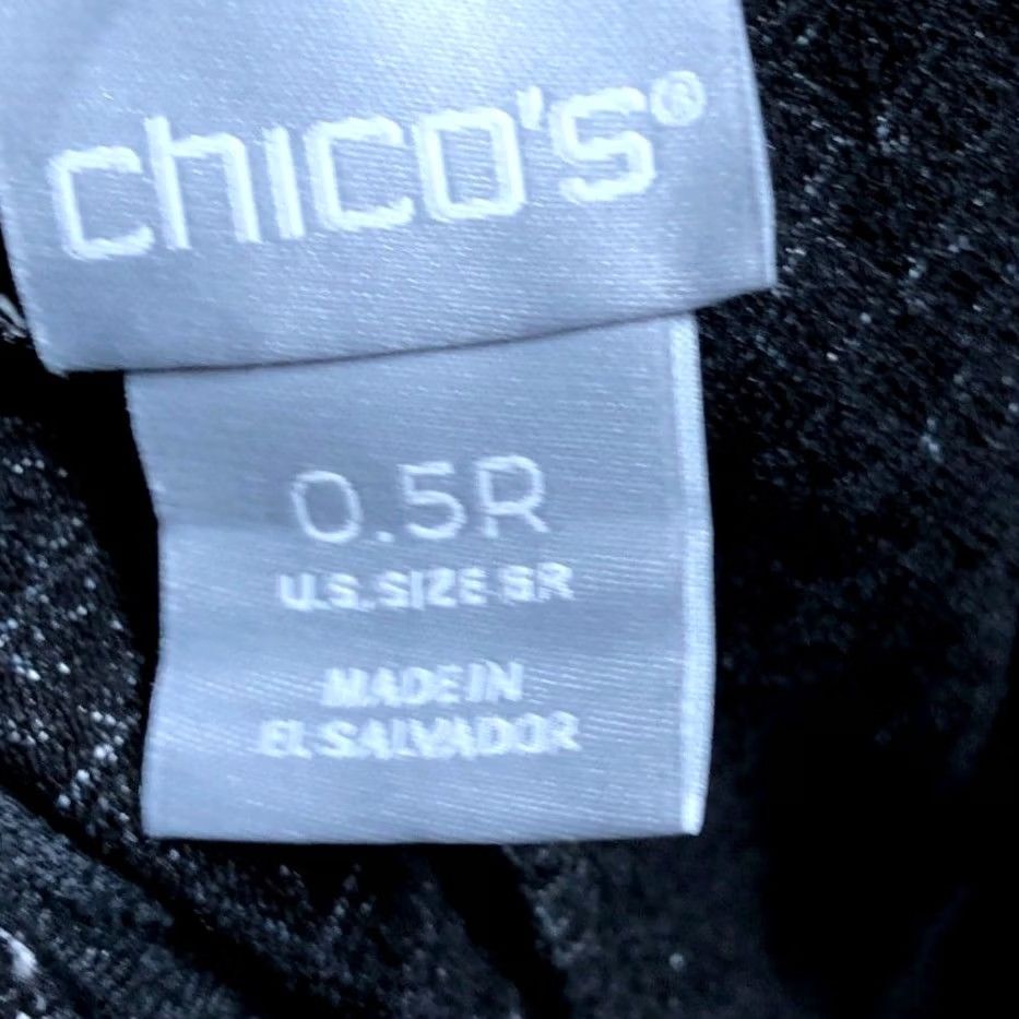 Vintage Chico's Womens Pants Black Silver Pattern Pull On High Rise Stretch Ankle 0.5 (S) Size 28" / US 6 / IT 42 - 4 Thumbnail