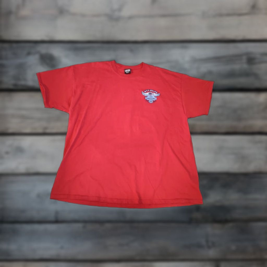 J.McLaughlin VINTAGE Sturgis Shirt 3XL Red Officially Licensed Laughlin USA 69th Anniversary T-Shirt Men Red 3XL USA Biker Motorcycle Graphic Print Two Sided Size US XXL / EU 58 / 5 - 1 Thumbnail