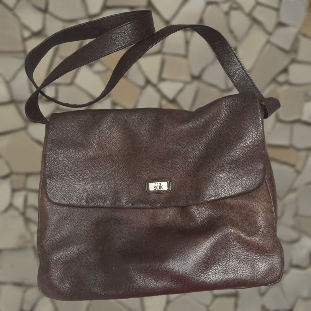 The Sak Leather Shoulder Bag Brown Pebbled Medium Women