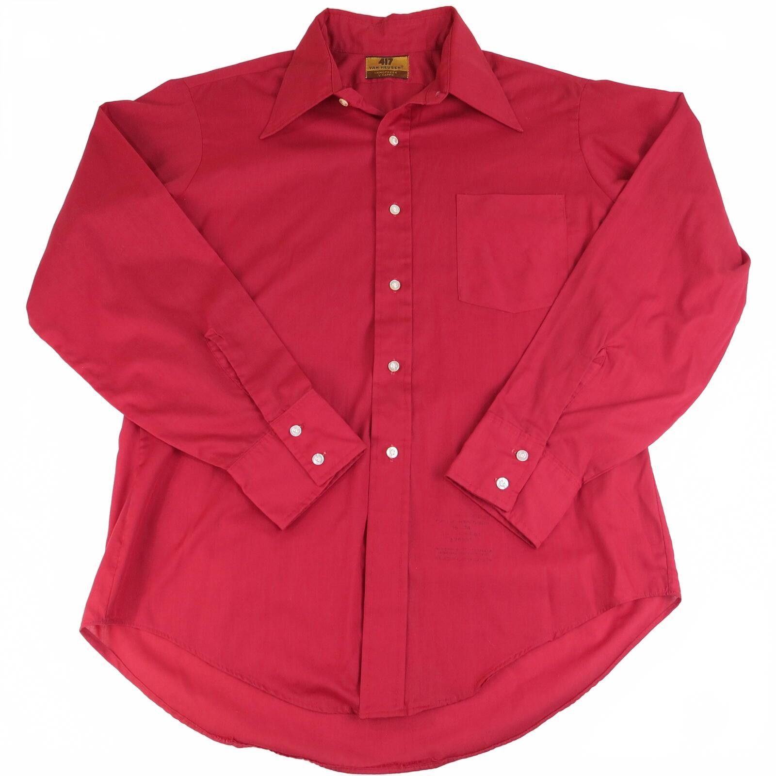 Van Heusen Vintage Van Heusen 417 Red Long Sleeve Dress Shirt 16x34 Size US L / EU 52-54 / 3 - 1 Thumbnail