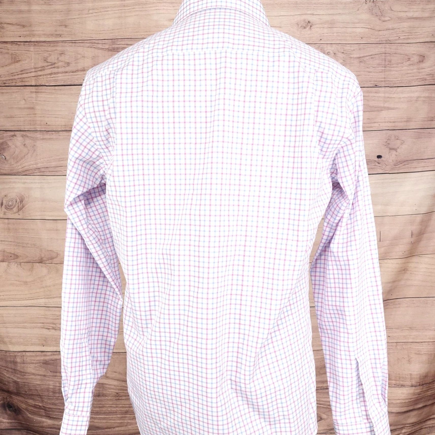 Pronto Uomo Pronto Uomo Dress Shirt Men 16/34-35 Slim Non-Iron Check Plaid Multicolor 100% Cotton Shirt Mens Size 42R - 4 Thumbnail