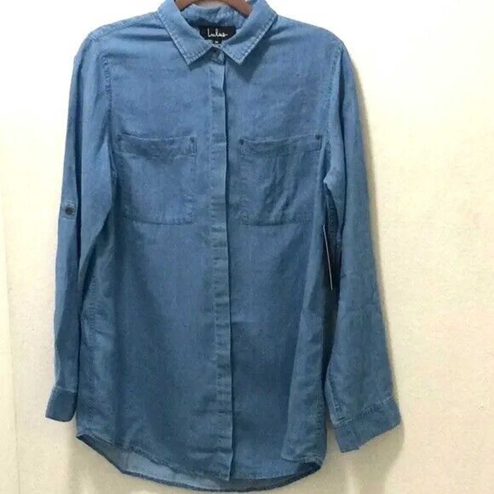 Other Lulus Womens Blue Chambray Streetwear Shirt Sz Med. NWT Size M / US 6-8 / IT 42-44 - 1 Thumbnail