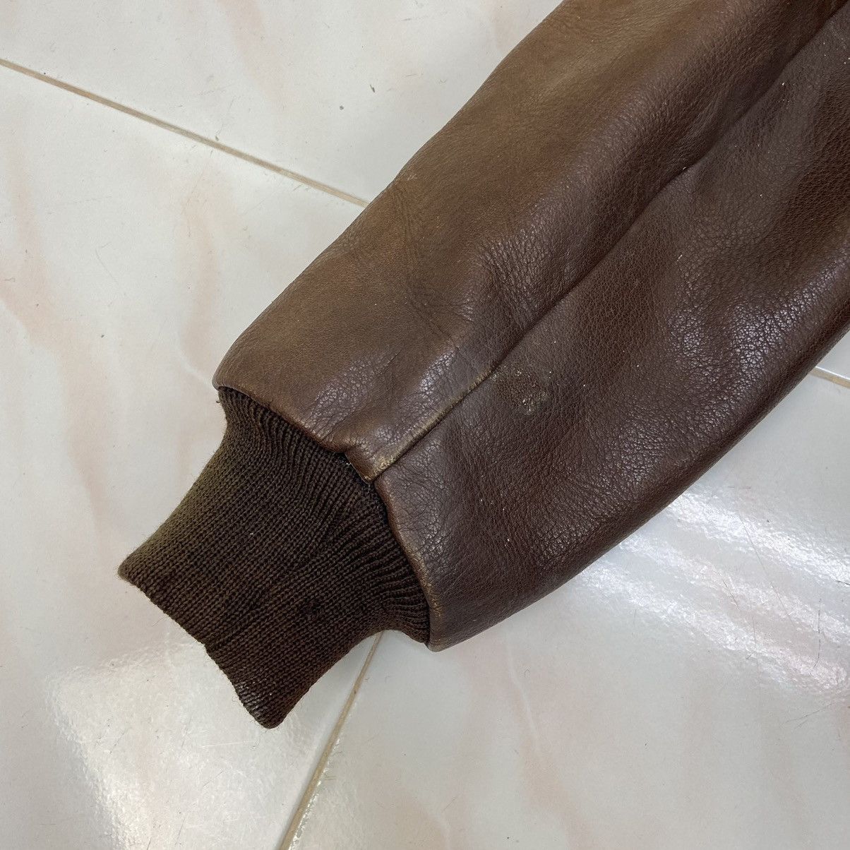 Genuine Leather Vtg Type A-2 San Francisco Aviation Sun Faded Leather Jacket Size US S / EU 44-46 / 1 - 9 Thumbnail