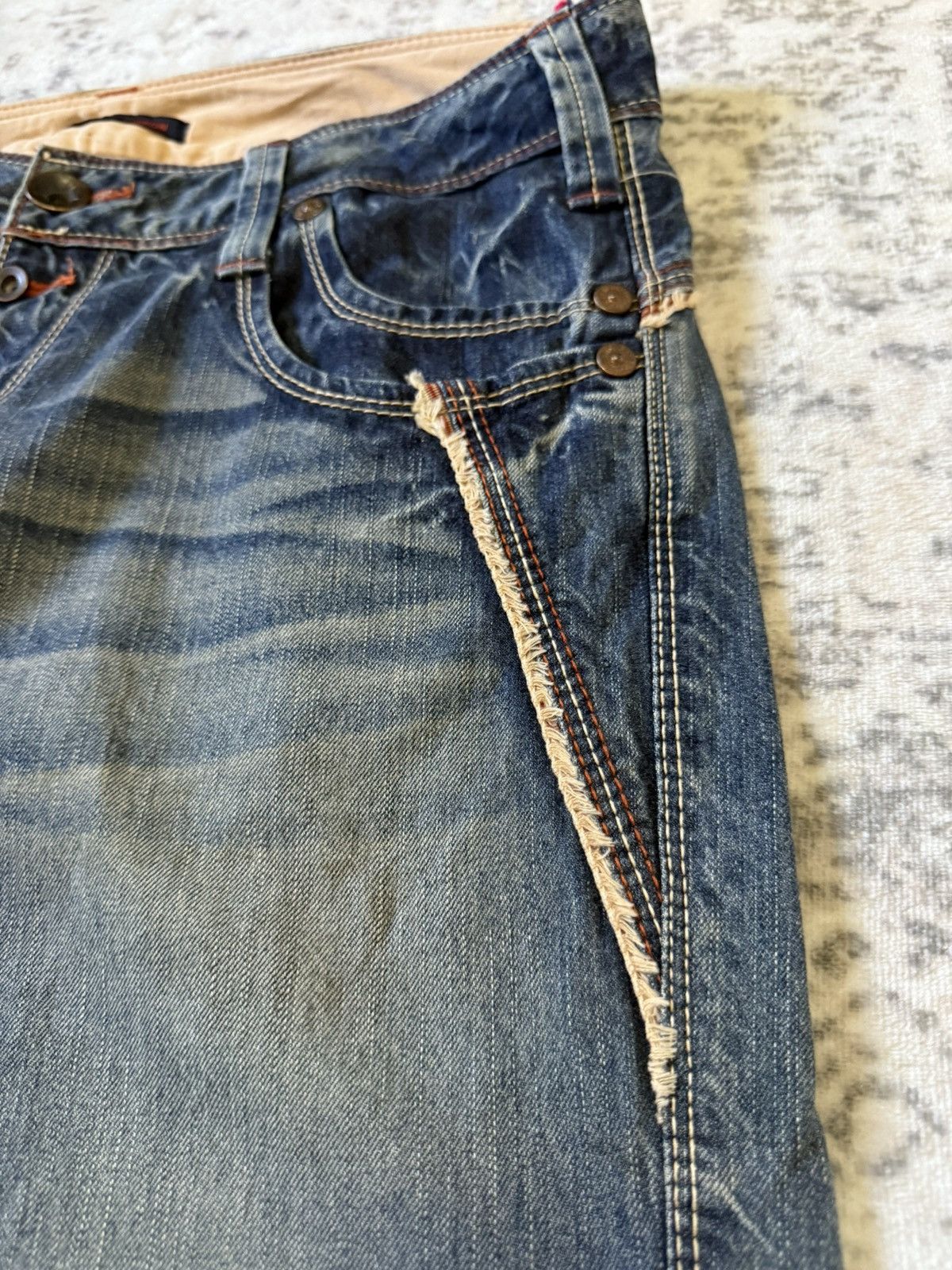 Beauty Beast Beauty Beast Style Asymmetrical Pocket Wide Leg Flared Jeans Size US 32 / EU 48 - 12 Thumbnail