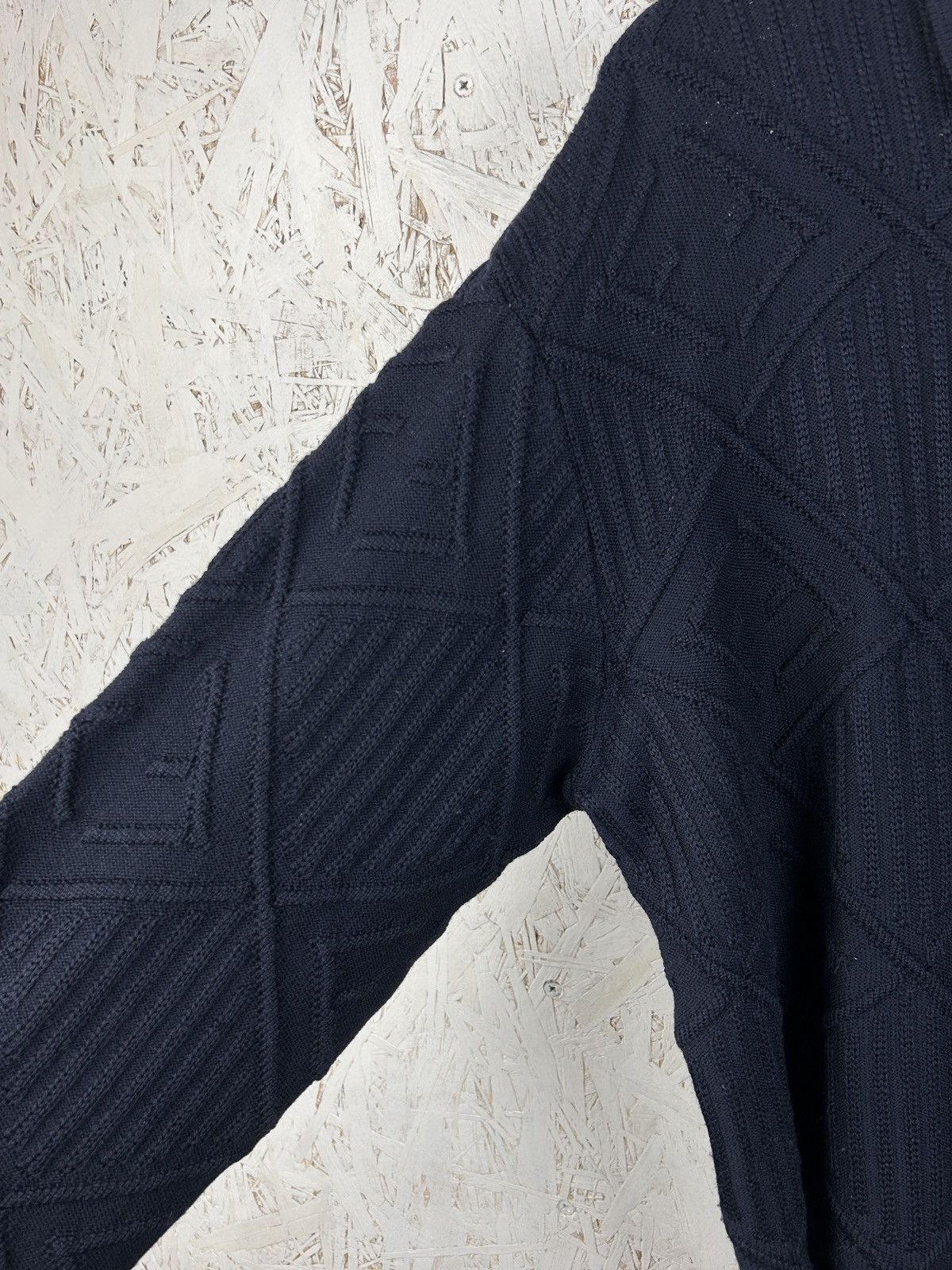 Fendi 90s Vintage Fendi Uomo Monogram Wool Collared Sweater Size US M / EU 48-50 / 2 - 5 Thumbnail