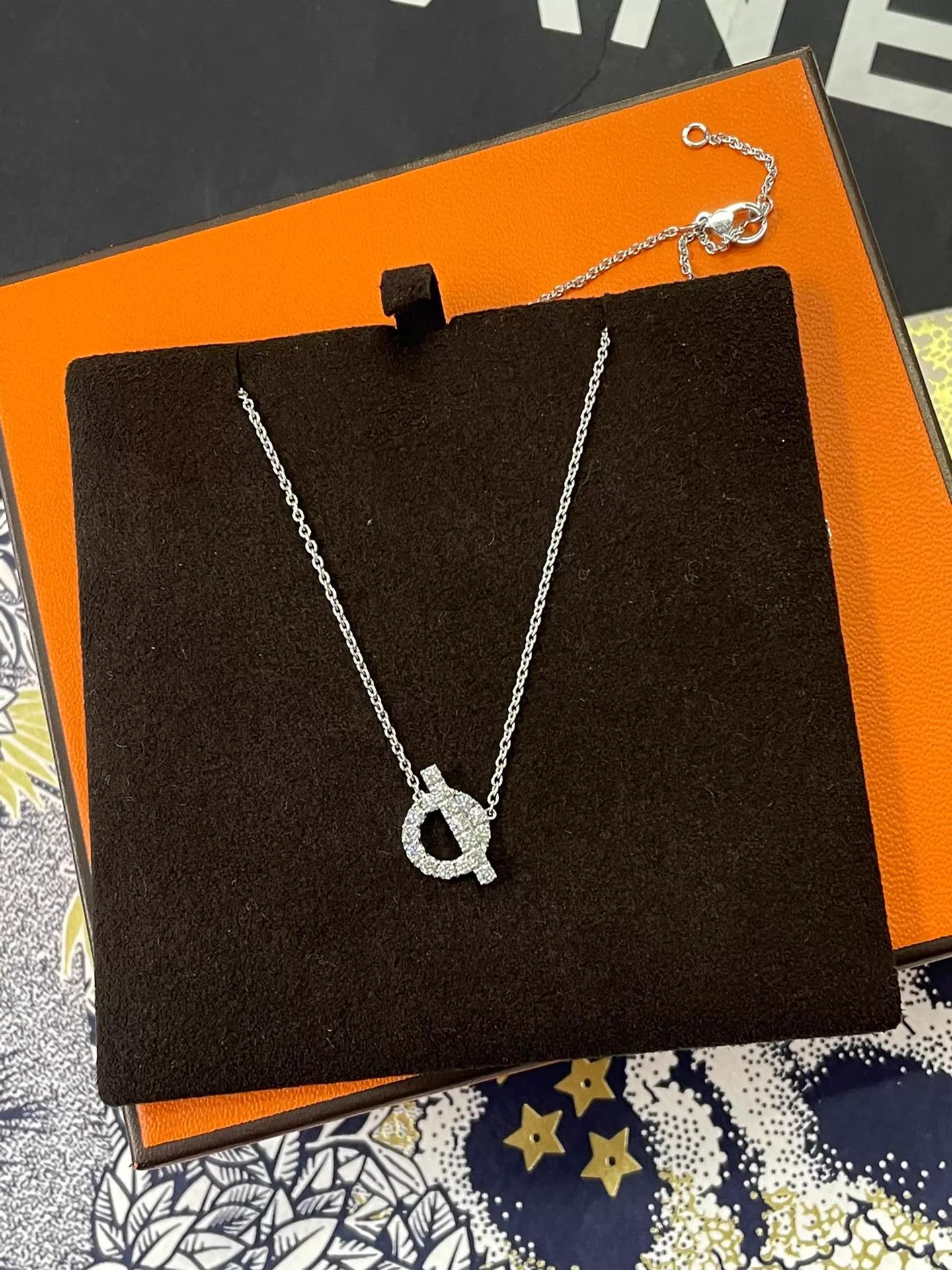 Hermes Hermes 18k WG Diamond Finesse Q Necklace Size ONE SIZE - 2 Thumbnail