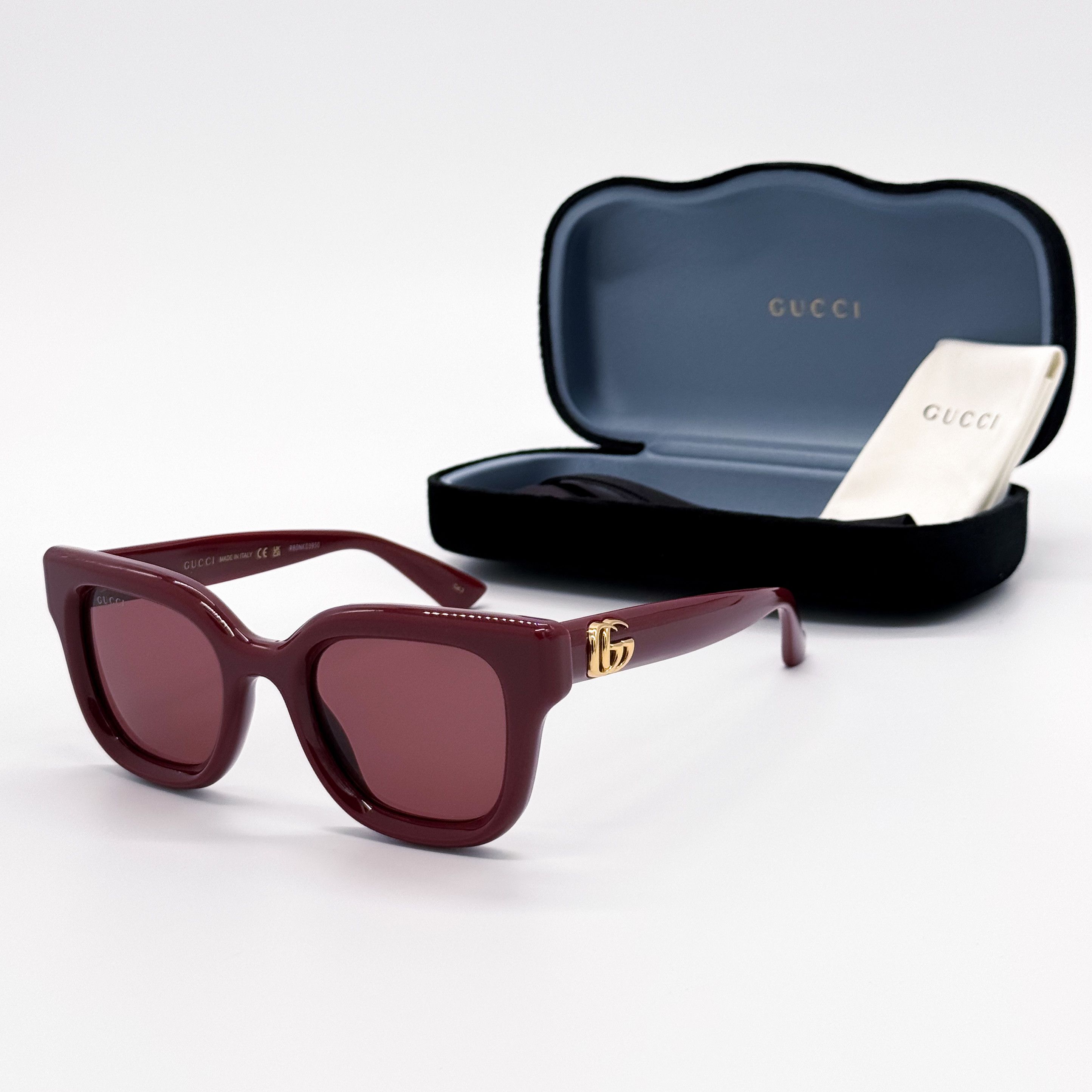 Gucci NEW GUCCI GG1828S 003 WOMEN SHINY SOLID BURGUNDY SUNGLASSES Size ONE SIZE - 2 Thumbnail
